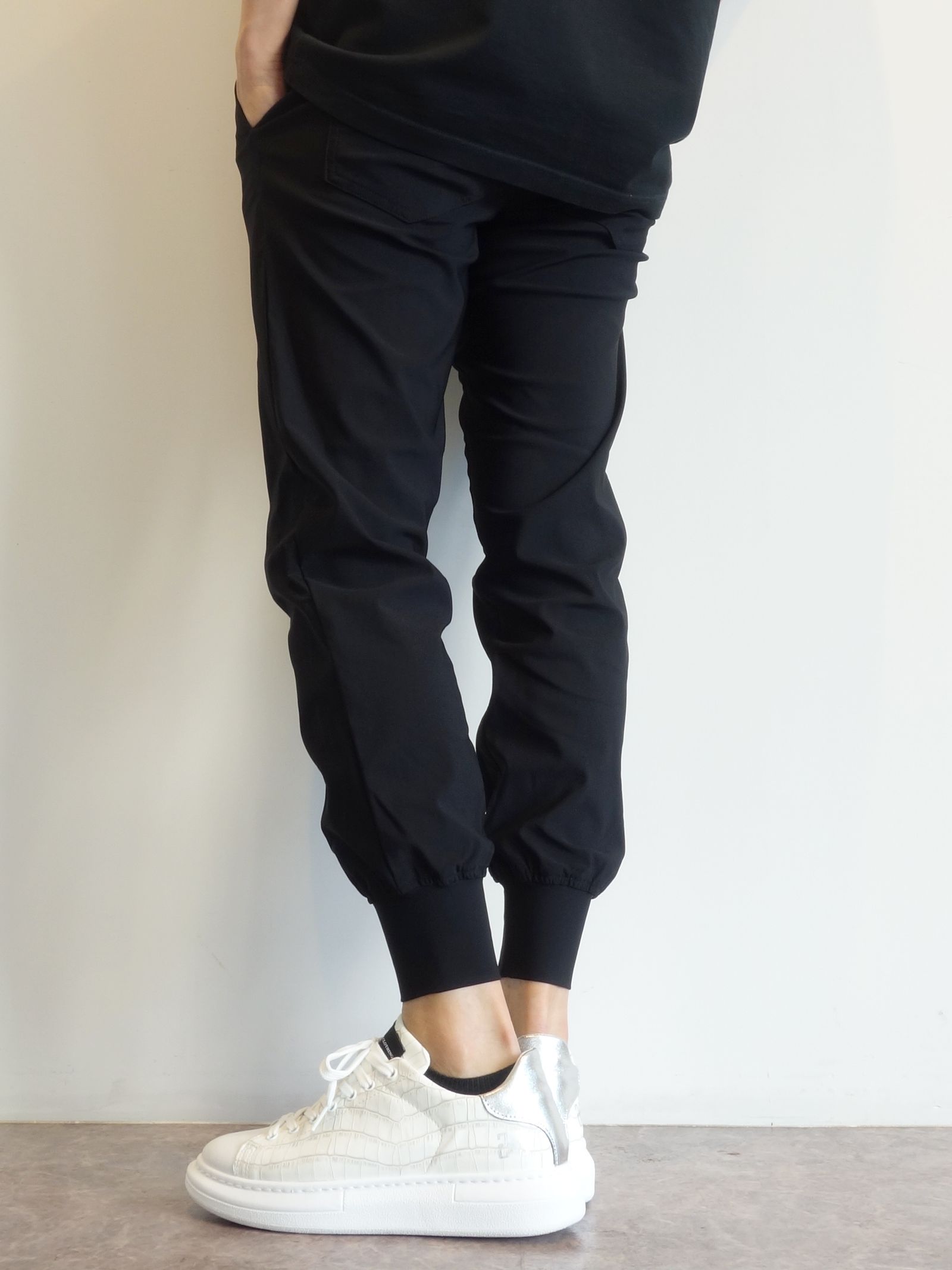BILLIE NYLON PANTS / RC25-ST-028 / ナイロンリブパンツ / ブラック