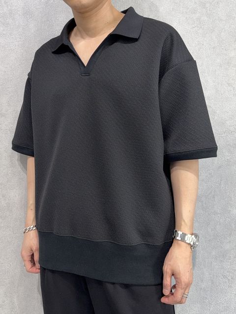 BLISTER POLO / DP1-T-005 / ブリスターニットスキッパーポロ / ブラック