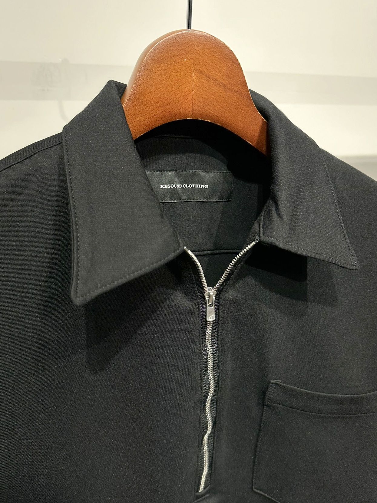 PULLOVER JERSEY SHIRT / RC34-SH-002 / 裏起毛ハーフジップシャツ / ブラック
