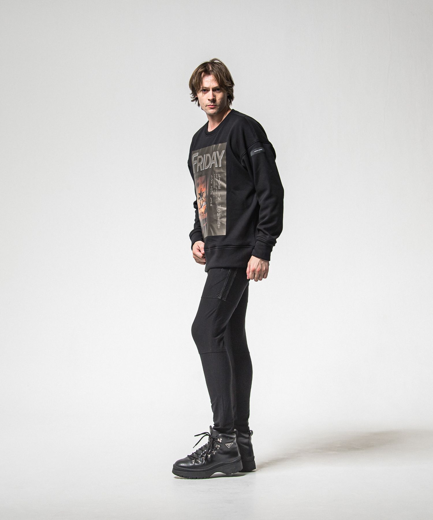 【FRIDAYコラボ】 FRIDAY OLD COVER VELOURS FLEECE TRAINER / RCF1-C-002 / 裏起毛FRIDAYオールドカバートレーナー / ブラック (11月上旬入荷予定)