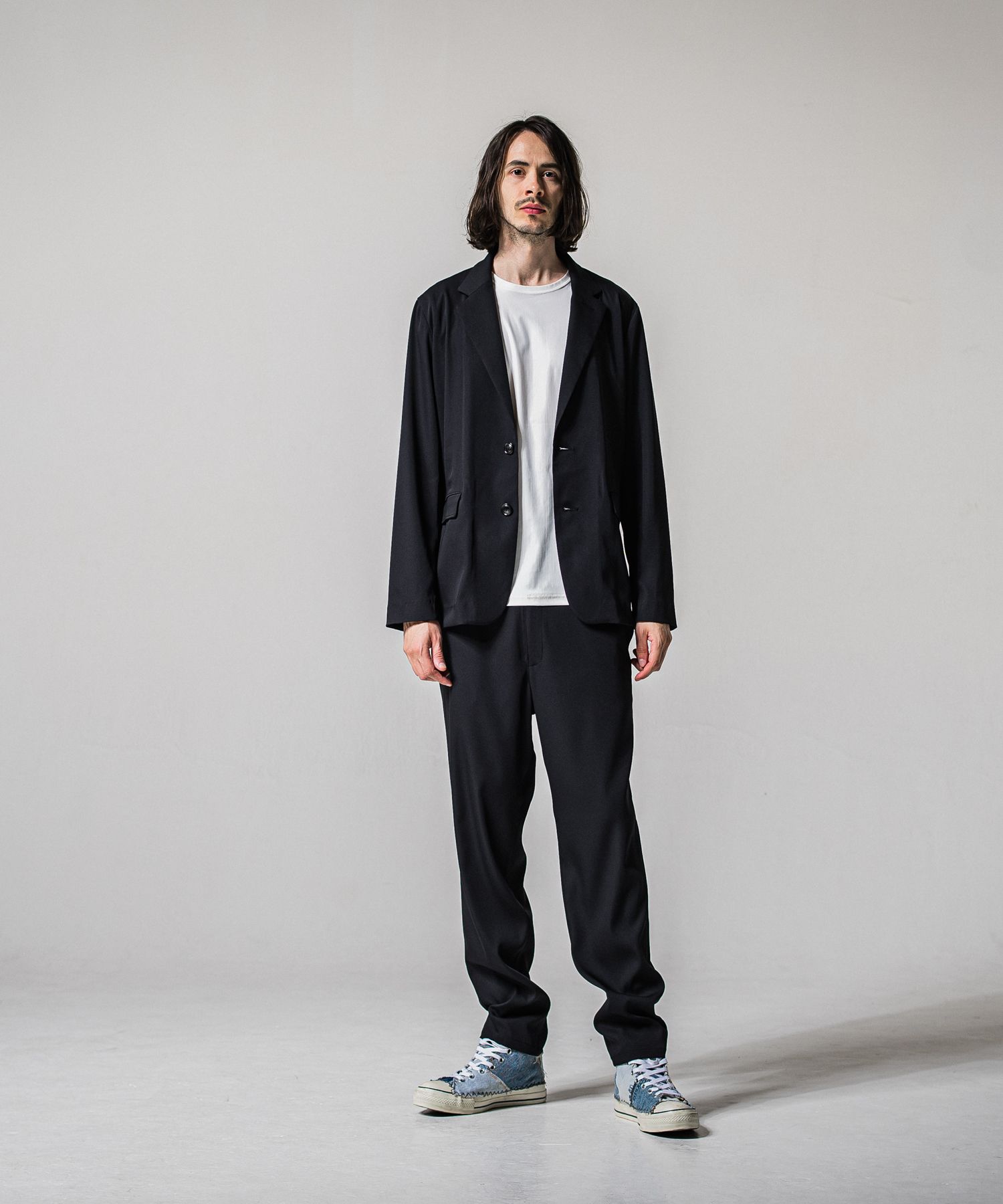 NYLON LONGSLEEVE TEE / RC39-T-006 / 無地ナイロン長袖Tシャツ / ホワイト (3月上旬入荷予定)