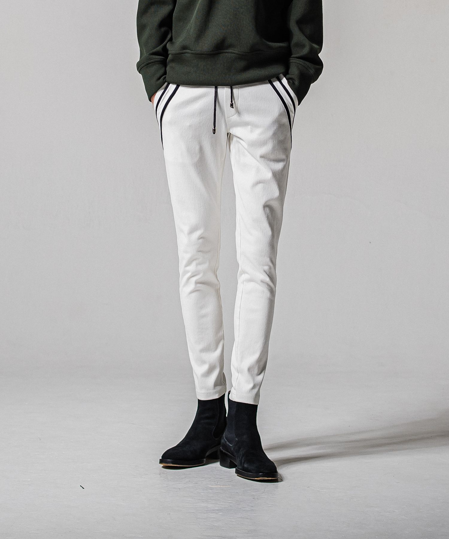 EX DENIM JERSEY EDGE PT / RC39-ST-014D / デニムジャージラインパンツ / ホワイト (2月上旬入荷予定)