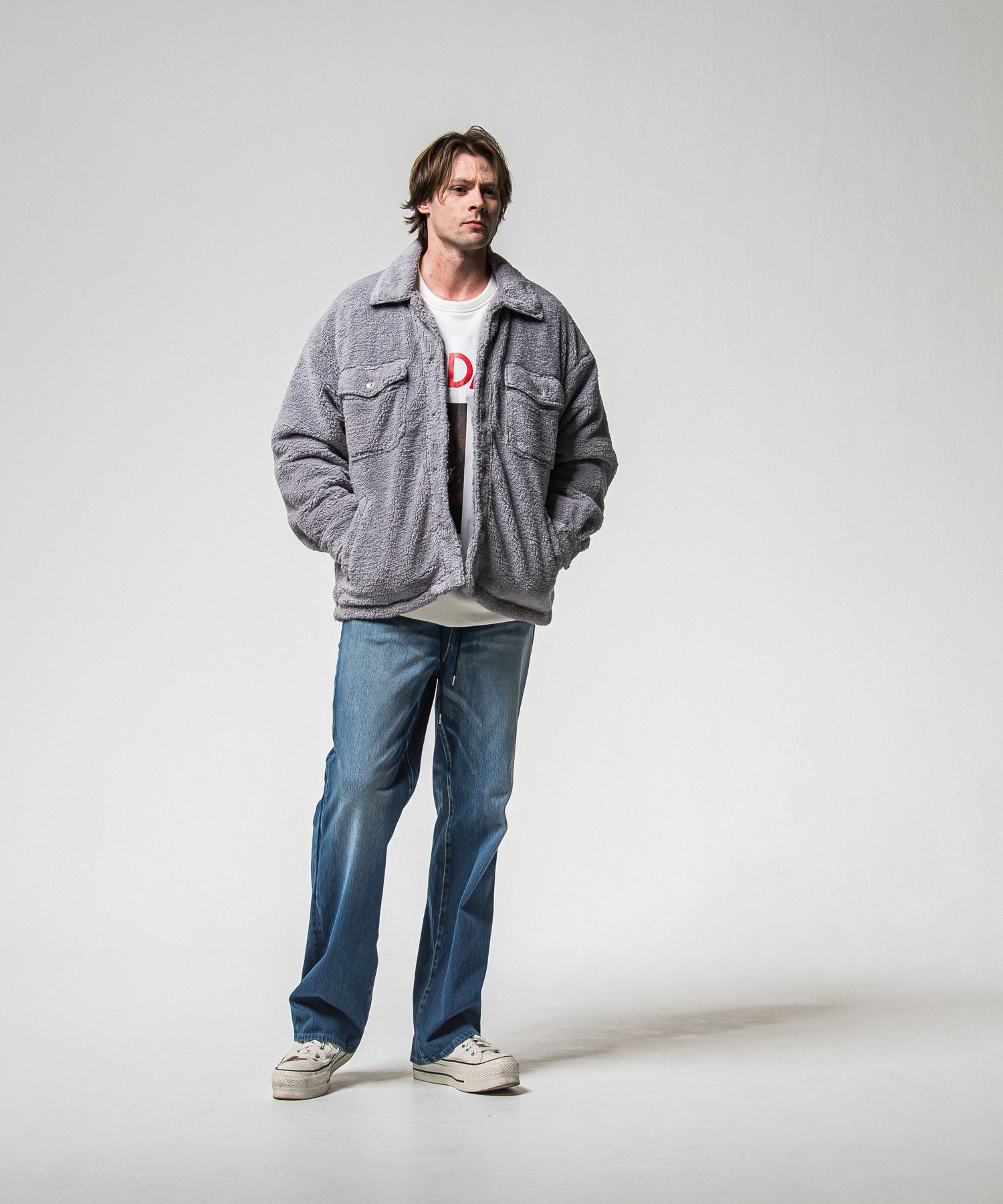 【FRIDAYコラボ】 FRIDAY OLD COVER VELOURS FLEECE TRAINER / RCF1-C-002 / 裏起毛FRIDAYオールドカバートレーナー / ホワイト (11月上旬入荷予定)