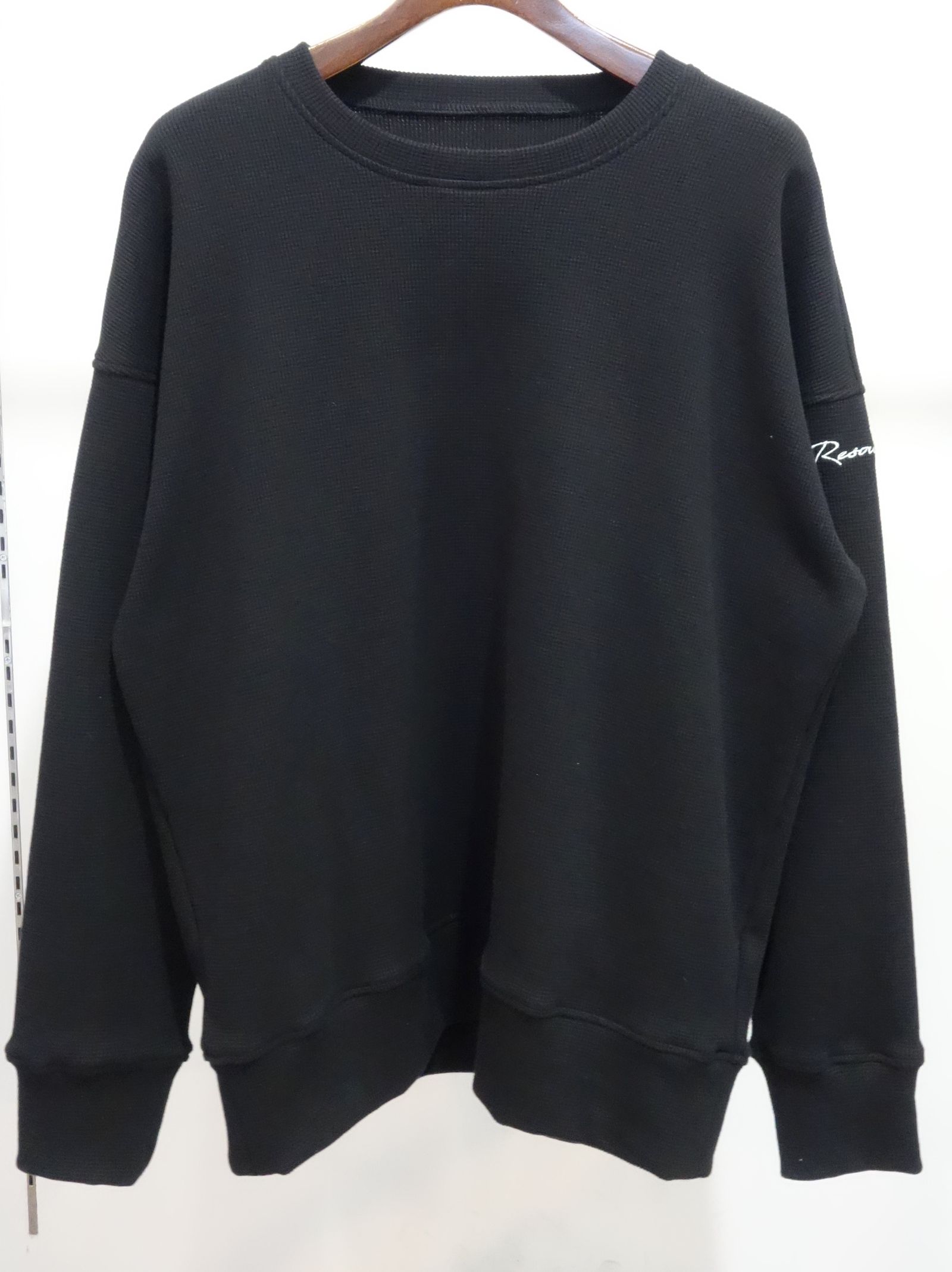 WAFFLE THERMAL LOOSE TRAINER / BASIC-CUT-002 / サーマルトレーナー / ブラック