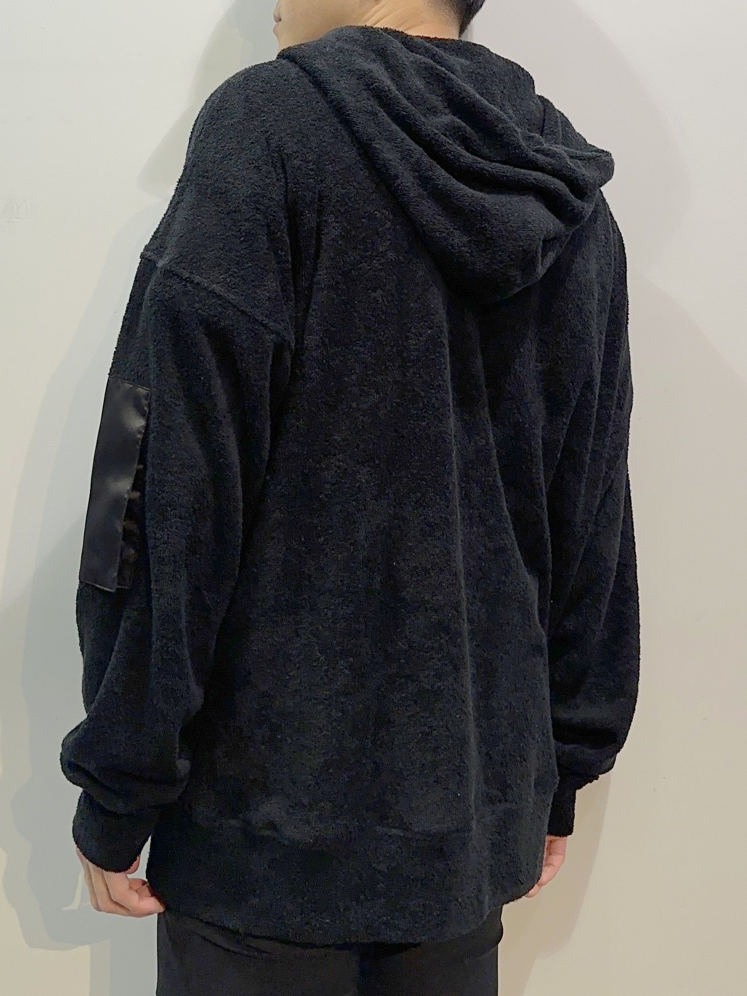 WEST PILE ZIP LOOSE HOODIE / RC27-C-008 / パイルジップパーカー / ブラック