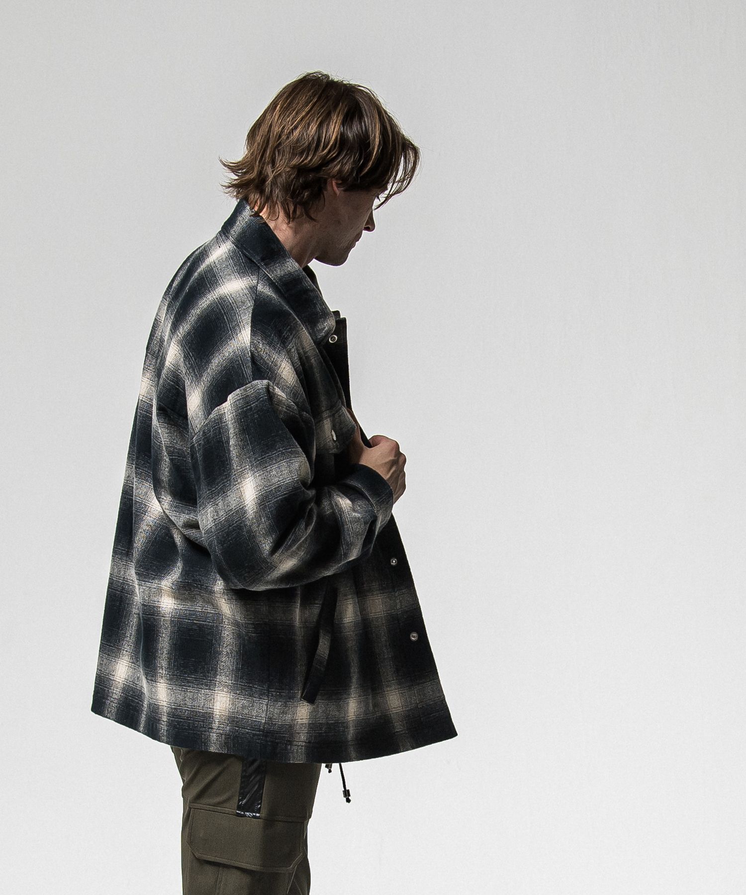 FLANNEL CHECK JK / RC38-JK-007 / フランネルチェックCPOジャケット / ブラック (10月中旬入荷予定)