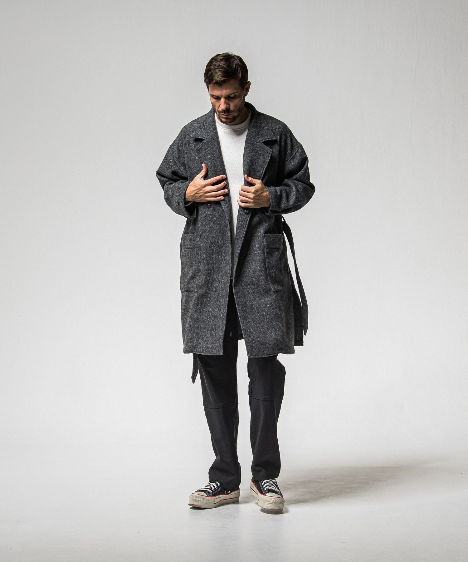 GOWN OVER COAT / RC38-JK-004 / オーバーサイズガウンコート / グレー (11月上旬入荷予定)
