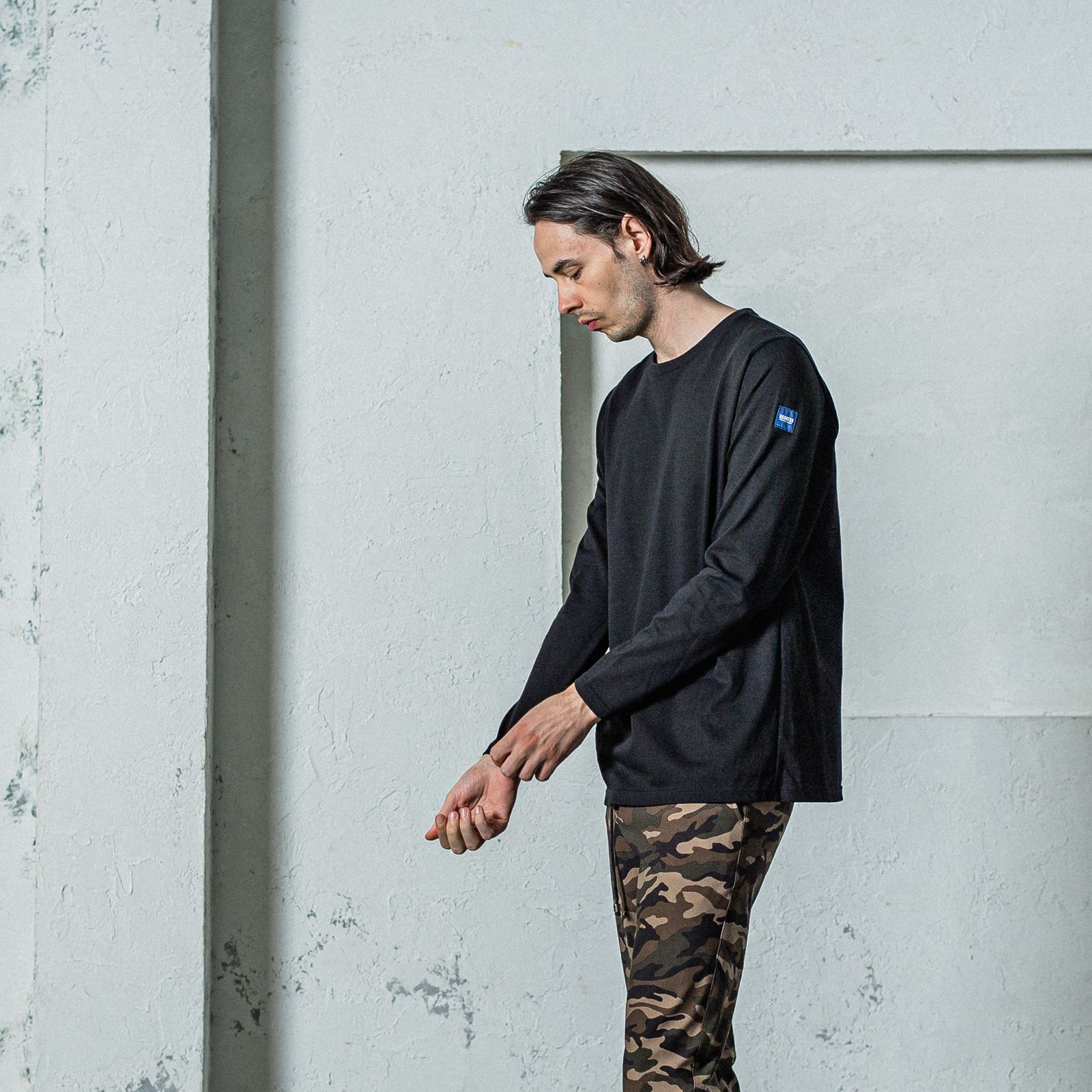 LONG SLEEVE TEE / RC35-T-008 / 無地長袖Tシャツ / ブラック