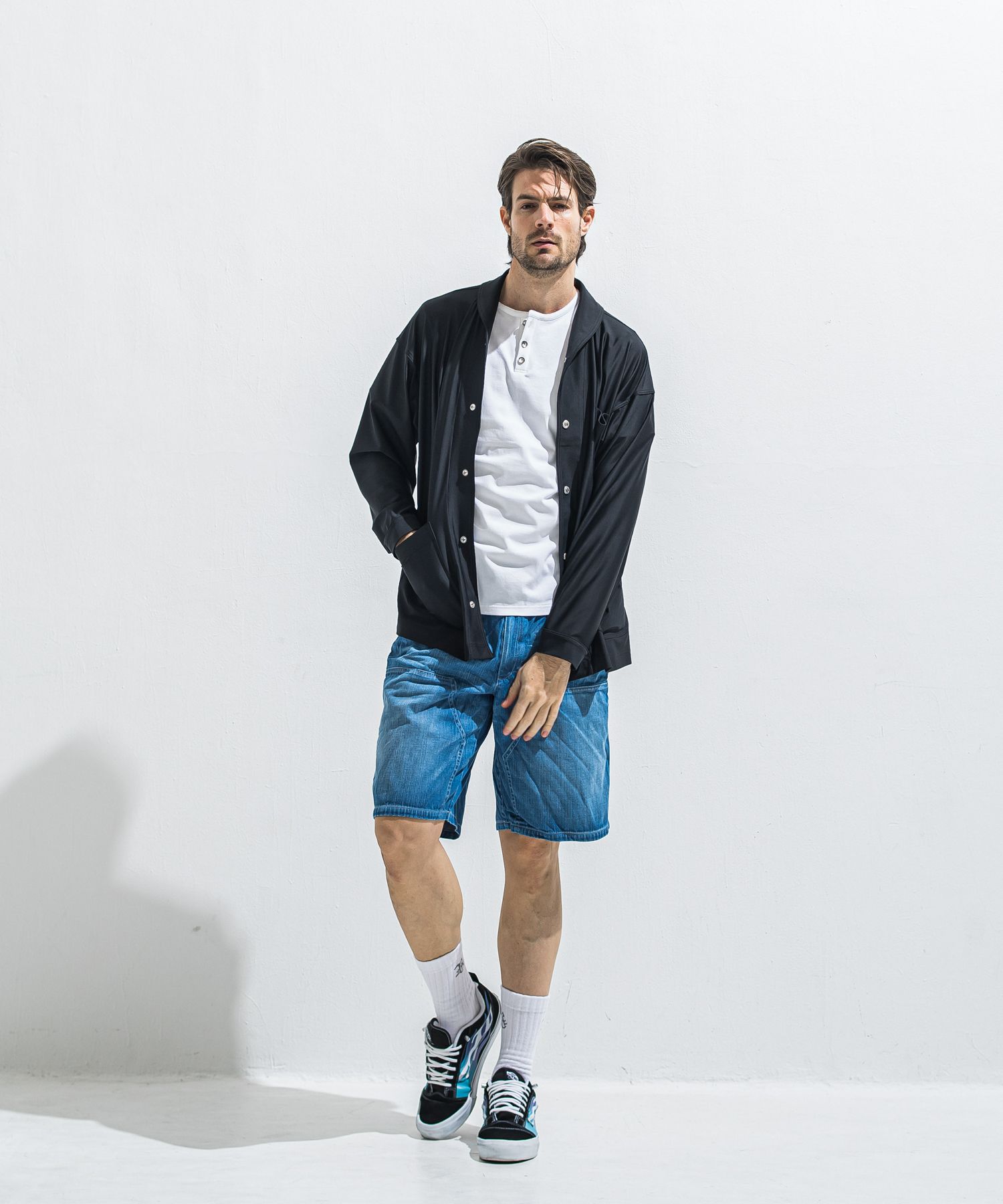 ROLL UP HENRY T / RC40-T-005 / ロールアップヘンリーネックTシャツ / ホワイト (4月中旬入荷予定)