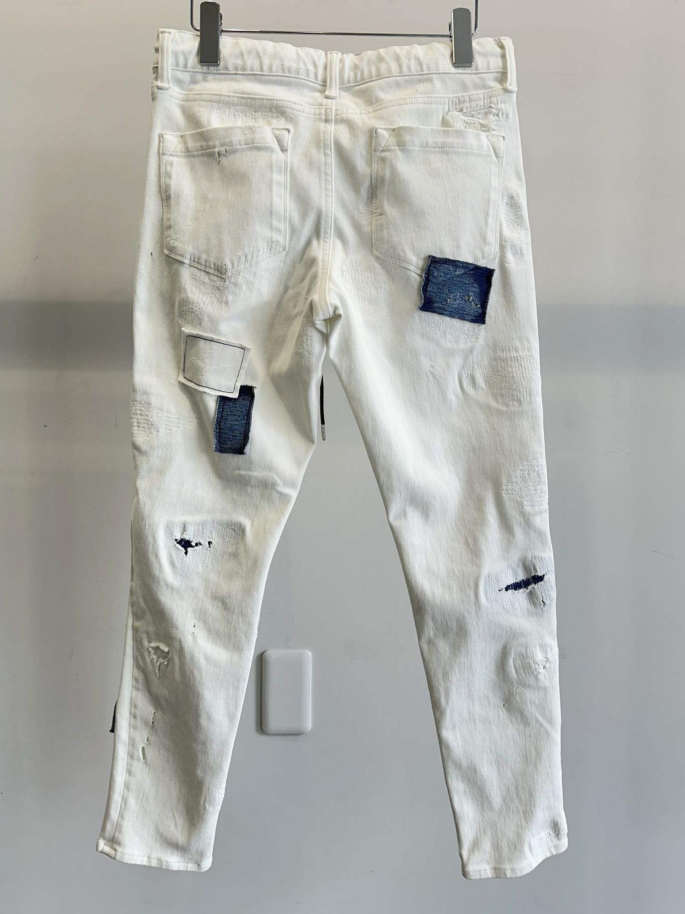 MICK DENIM JERSEY / BASIC-ST-020 / デニムジャージテーパードパンツ / ホワイトリメイク (9月上旬入荷予定)