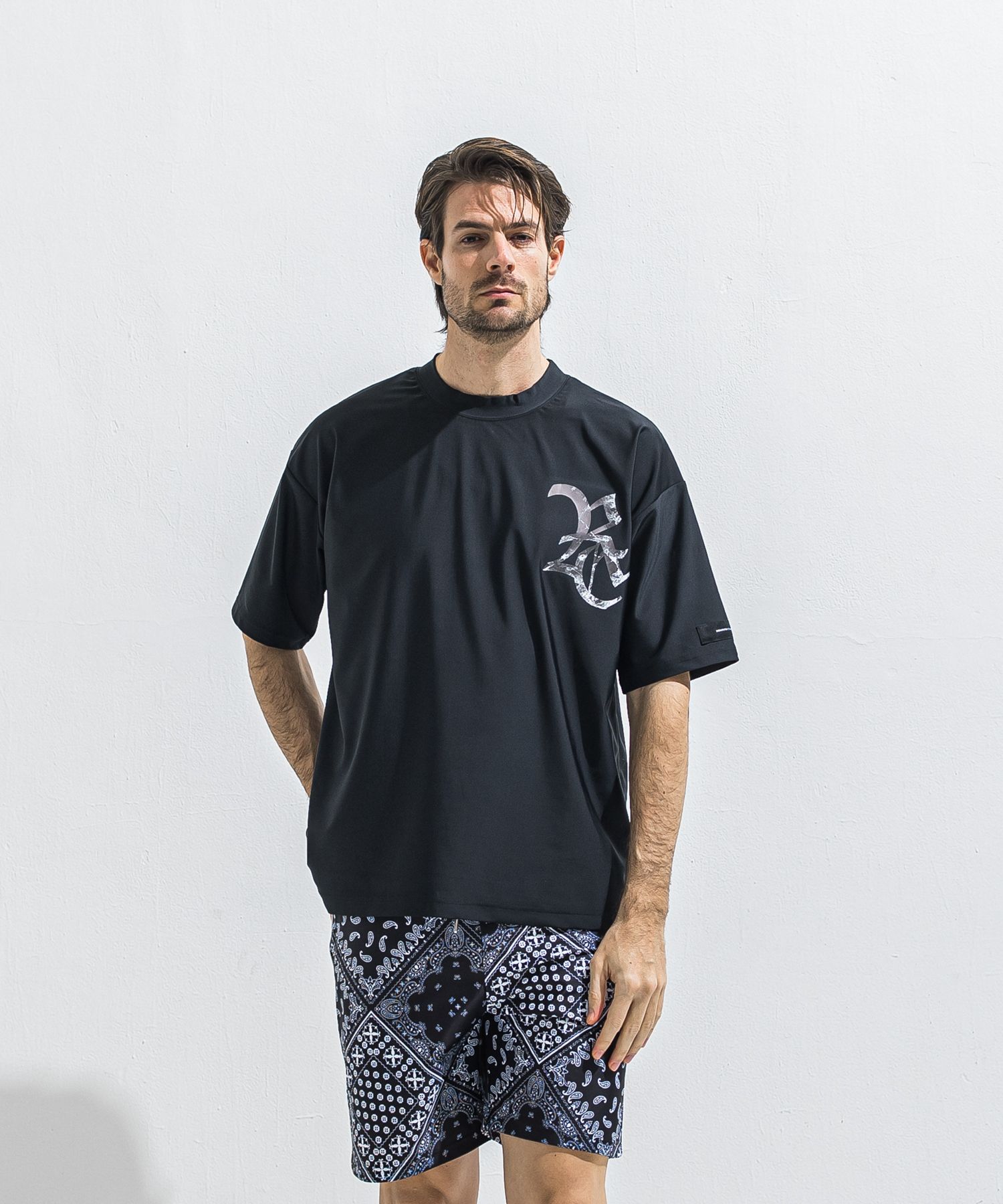 RC RUSH OVER T / RC40-T-009 / RCロゴラッシュガードビッグTシャツ / ブラック×ブラック (6月上旬入荷予定)