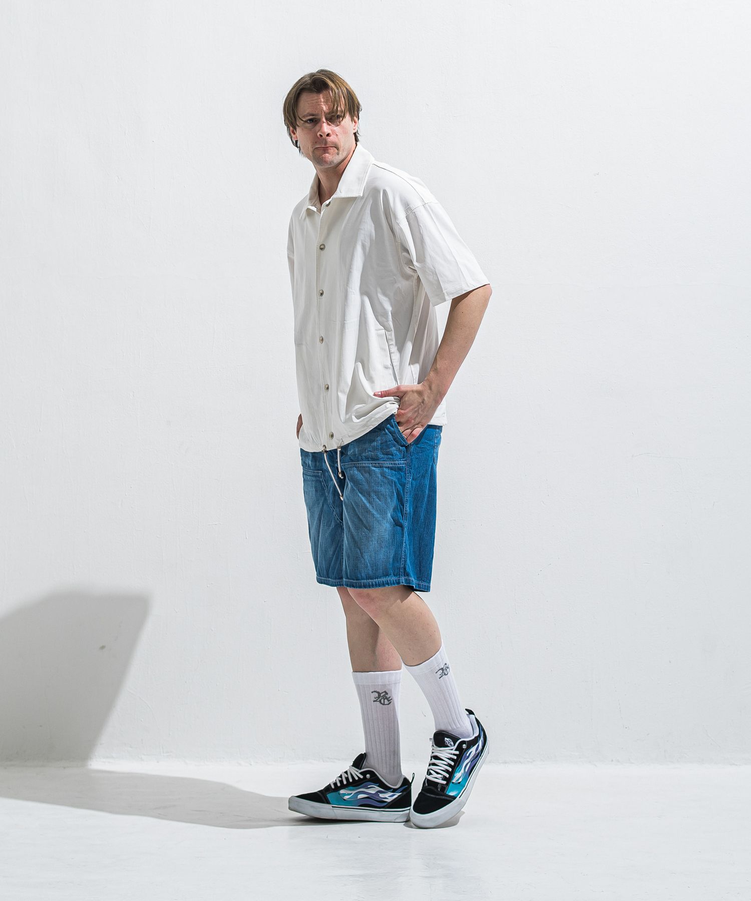 DOUBLE KNEE SHORTS / RC40-HP-007 / ダブルニーデニムハーフパンツ / インディゴユーズド (6月上旬入荷予定)