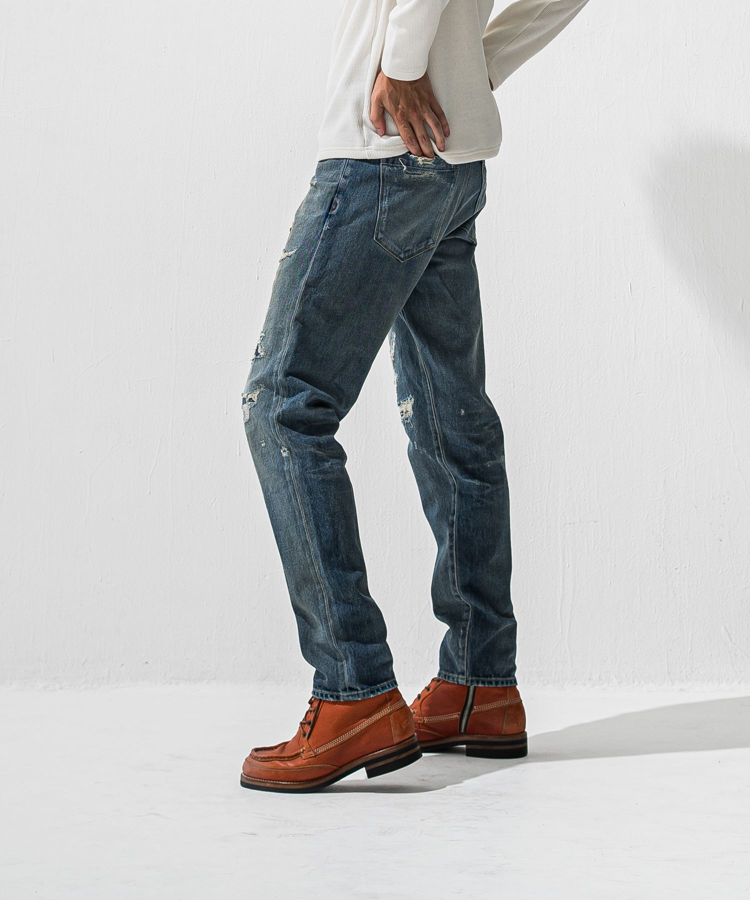 SCOTT JEANSS / RC42-ST-006 / レギュラーテーパードデニムパンツ / インディゴユーズド (12月中旬入荷予定)