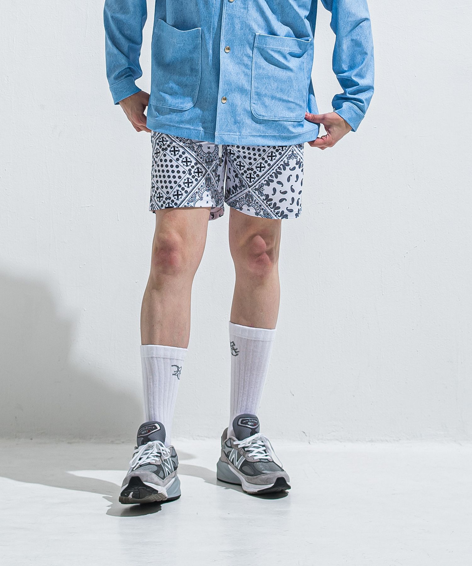 RUSH SHORTS / RC40-HP-002 / ラッシュガードショーツ / バンダナホワイト (5月下旬入荷予定)