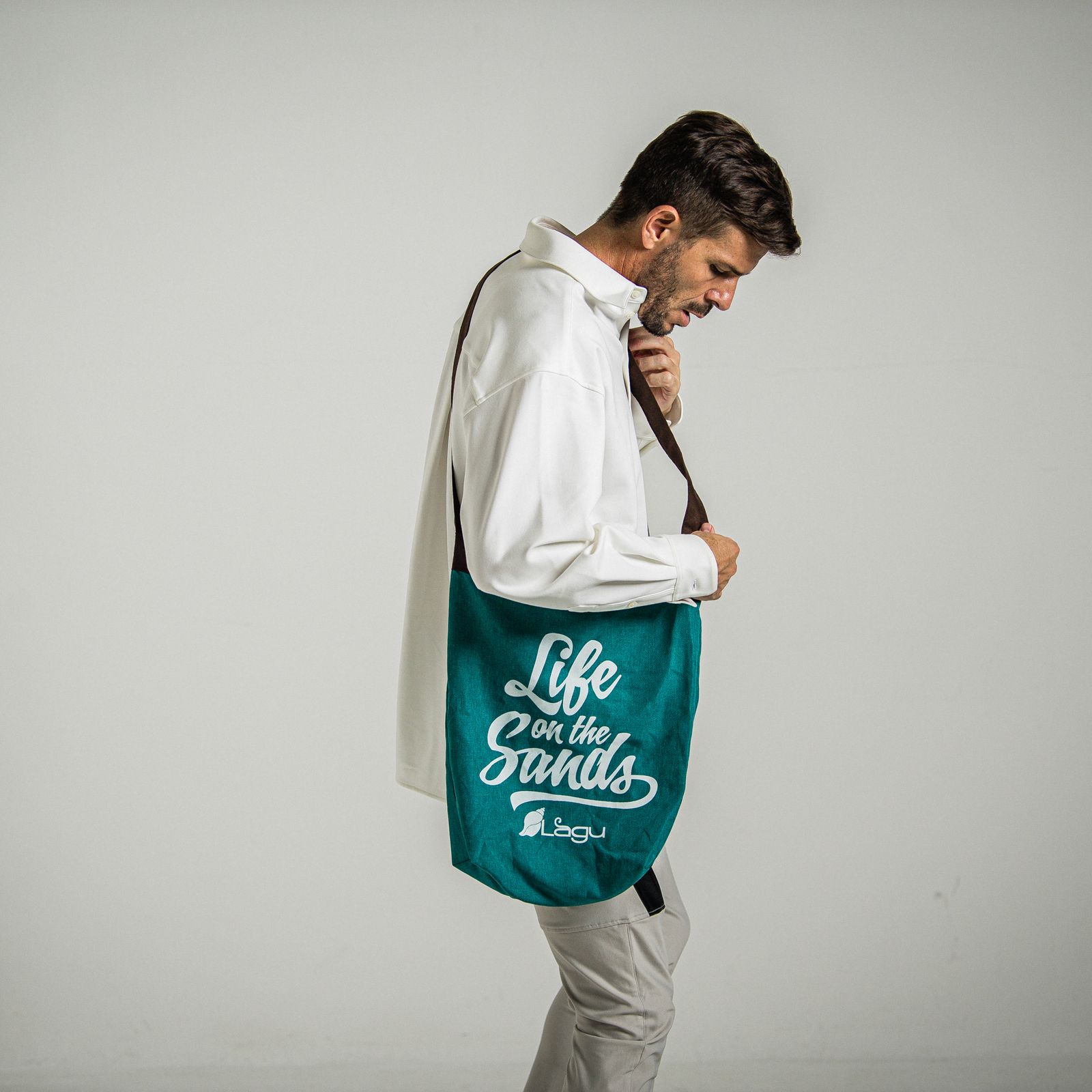 「Lagu×RESOUND」 BLANKET & ECOBAG / RL-BLBAG-1 / ブランケット&ショルダーエコバッグ / ターコイズ