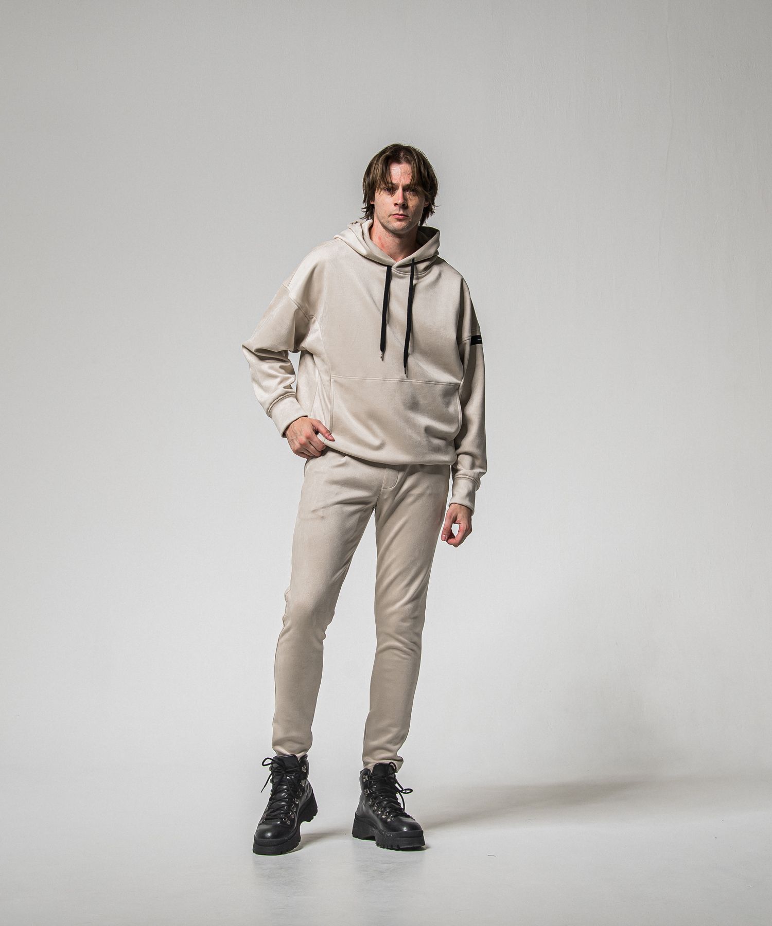 SUEDE LOOSE HOODIE / RC38-C-006 / スエードパーカー / グレージュ (1月上旬入荷予定)