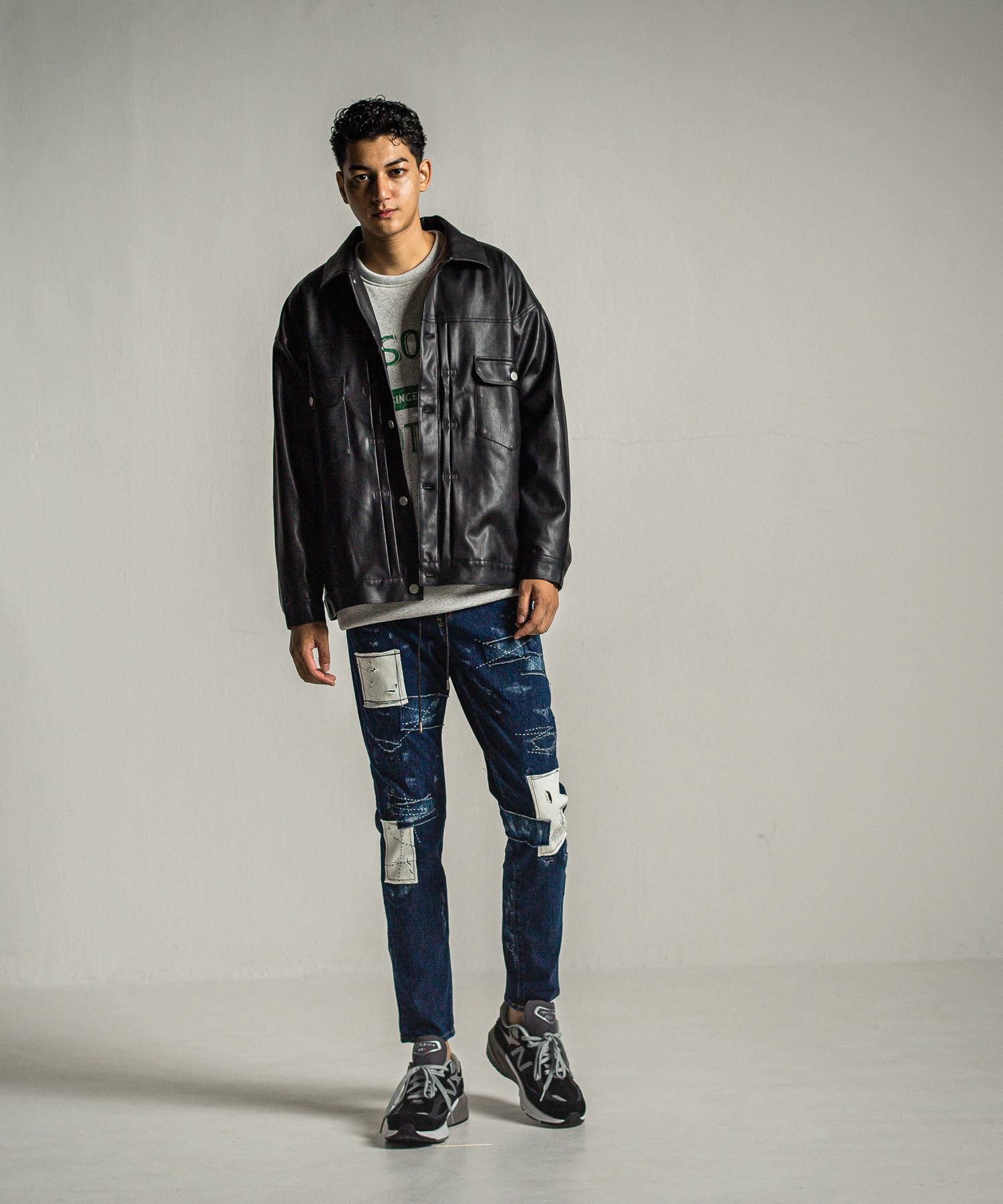 LEATHER OVER 2ND G / RC34-JK-002 / エコレザーGジャン / ブラック