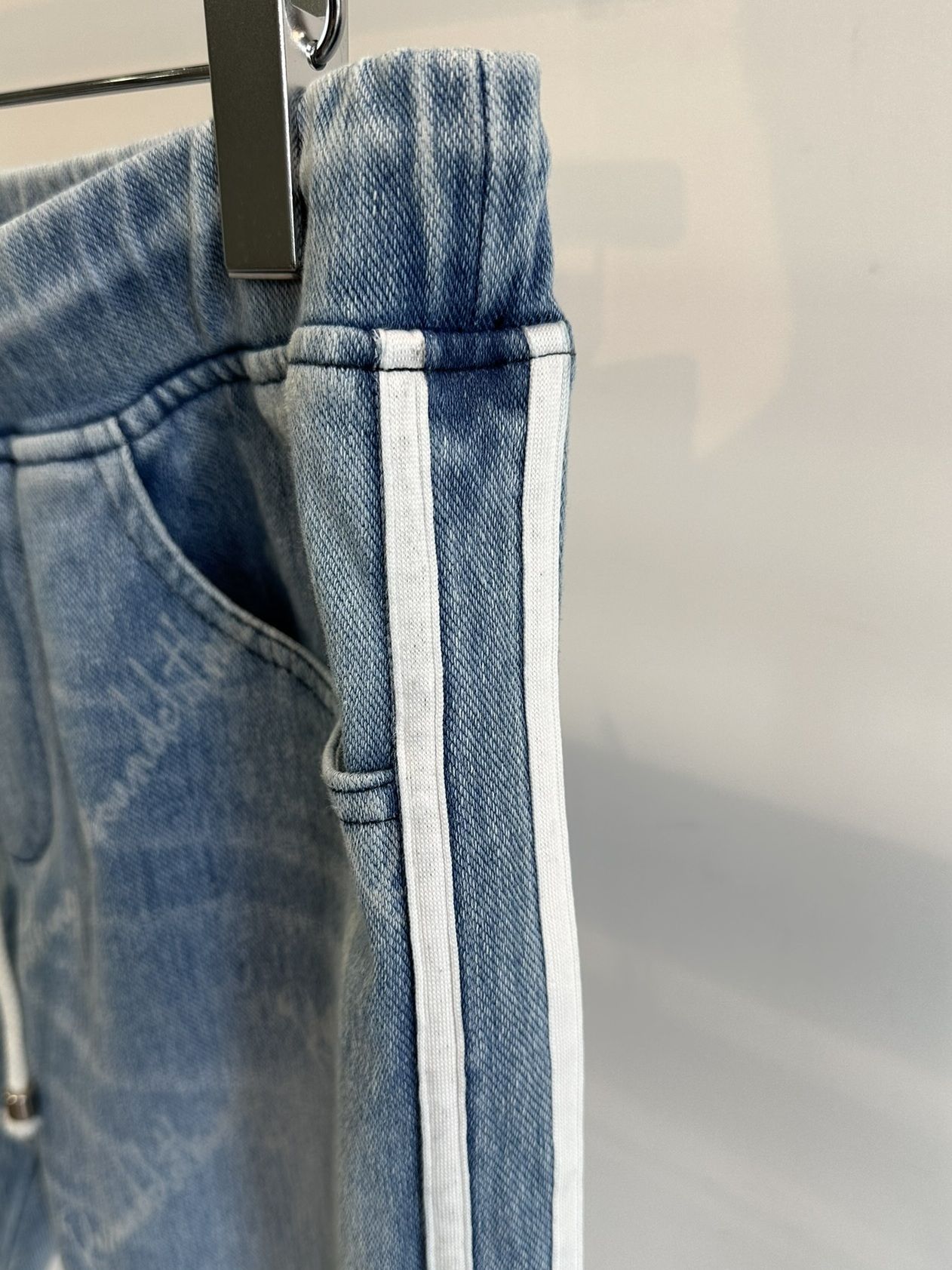 EX DENIM JERSEY LINE HALF PT / RC12-ST-012 / ラインデニムジャージショーツ / インディゴモノグラム
