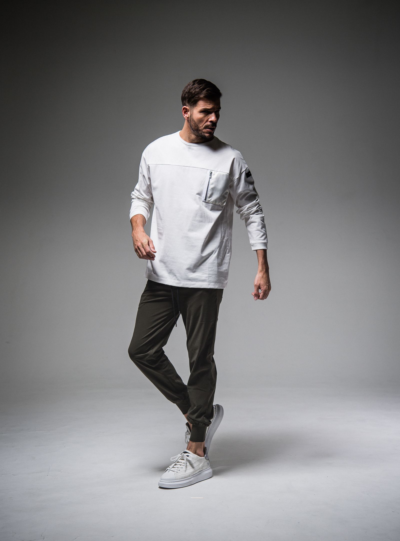 NYLON POCKET LOOSE LONG SLEEVE / RC25-T-002 / ナイロンポケットビッグロングTシャツ / ホワイト※