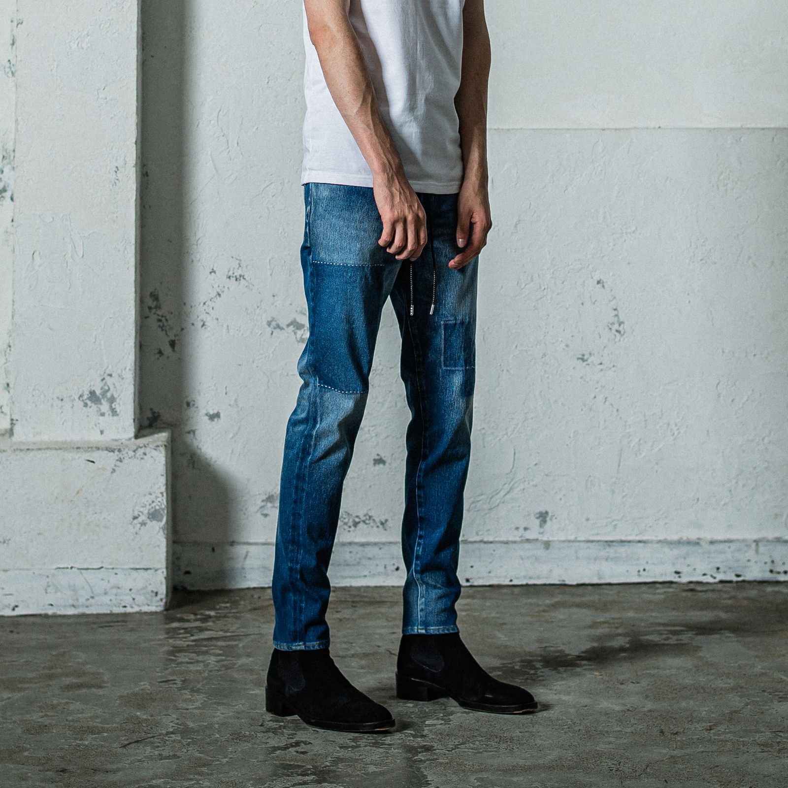 MICK DENIM JERSEY / RC35-ST-020 / デニムジャージテーパードパンツ / インディゴリメイク