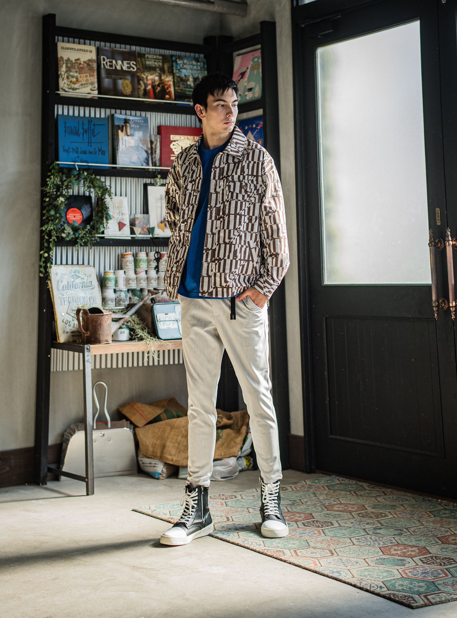 PAT TIGHT EASY PANTS / RC31-ST-037 / ベルト付きイージーパンツ / グレー