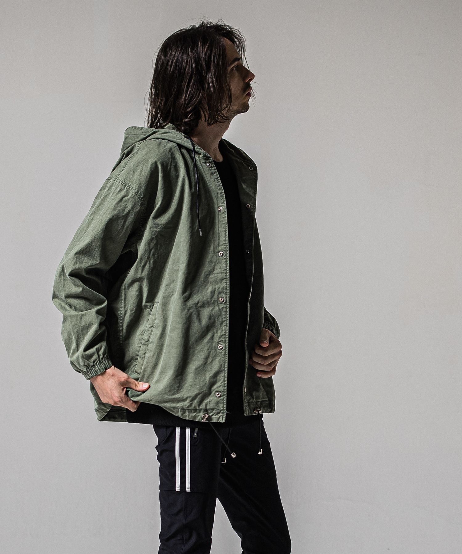 COACH HOODIE / RC39-JK-005 / コーチパーカー / カーキ (3月中旬入荷予定)