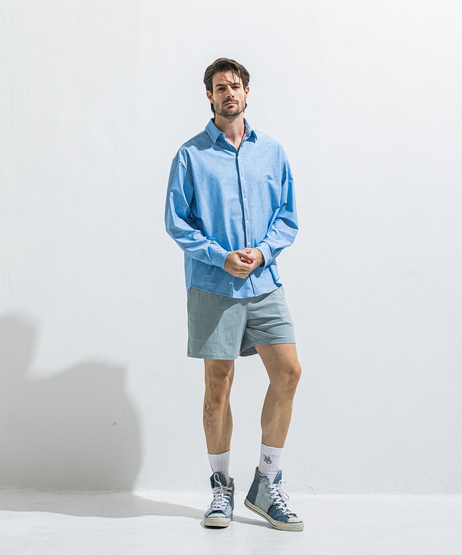 TV NYLON SHORTS / RC40-HP-004 / リラックスナイロンショーツ / アクア (6月上旬入荷予定)