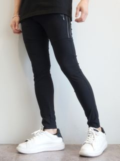 JOHNSON LINE NYLON PT / BASIC-ST-009 / ジョンソンナイロンラインパンツ / ブラック×レザーブラック