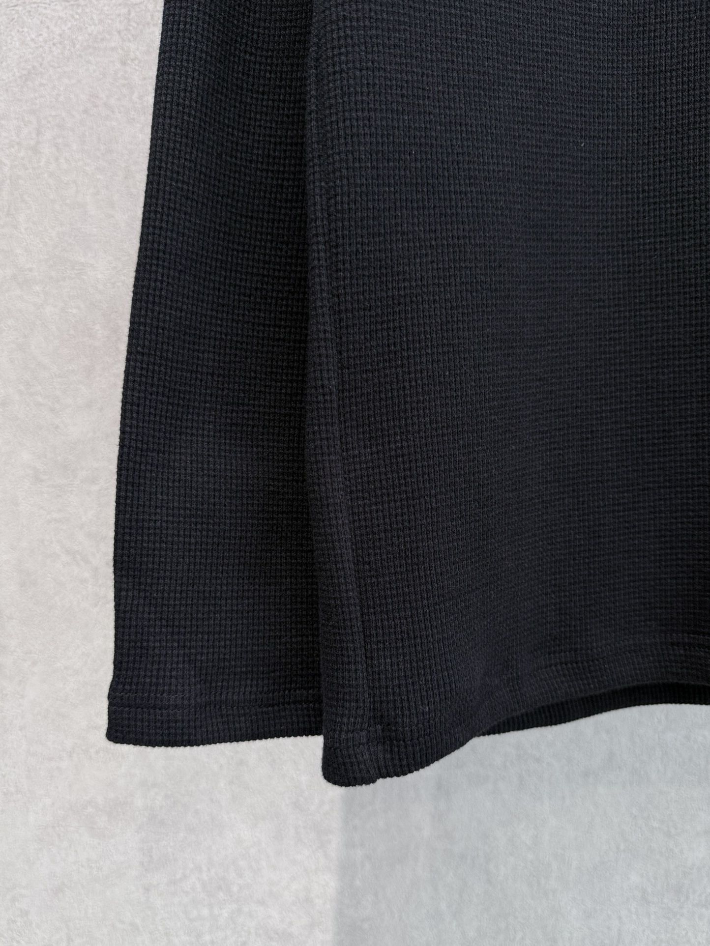 WAFFLE HENRY / RC39-C-001 / サーマルヘンリーネックロングTシャツ / ブラック