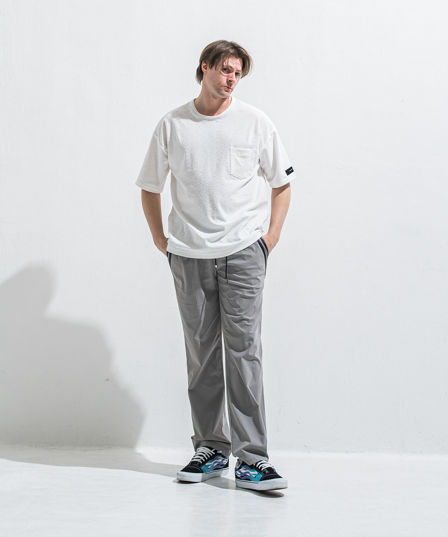 EDGE NYLON SEMI WIDE PT / RC40-ST-014WT / エッジナイロンセミワイドラインパンツ / グレー (4月下旬入荷予定)