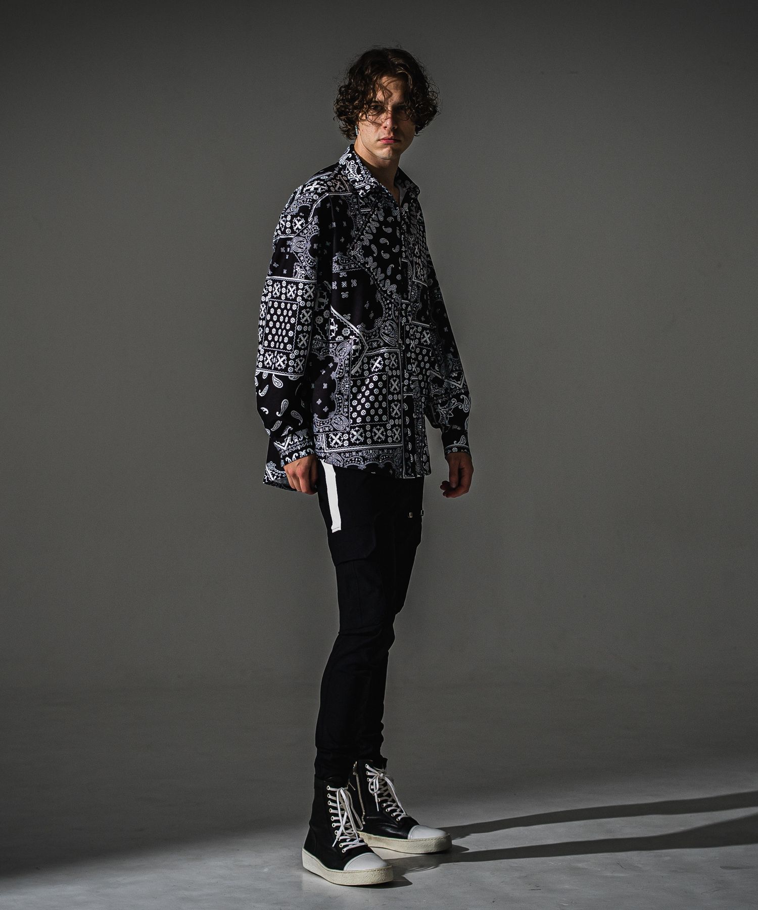 BANDANA JACK SHIRTS / RC41-SH-002 / オーバーサイズペイズリーシャツ / ブラックバンダナ (8月下旬入荷予定)