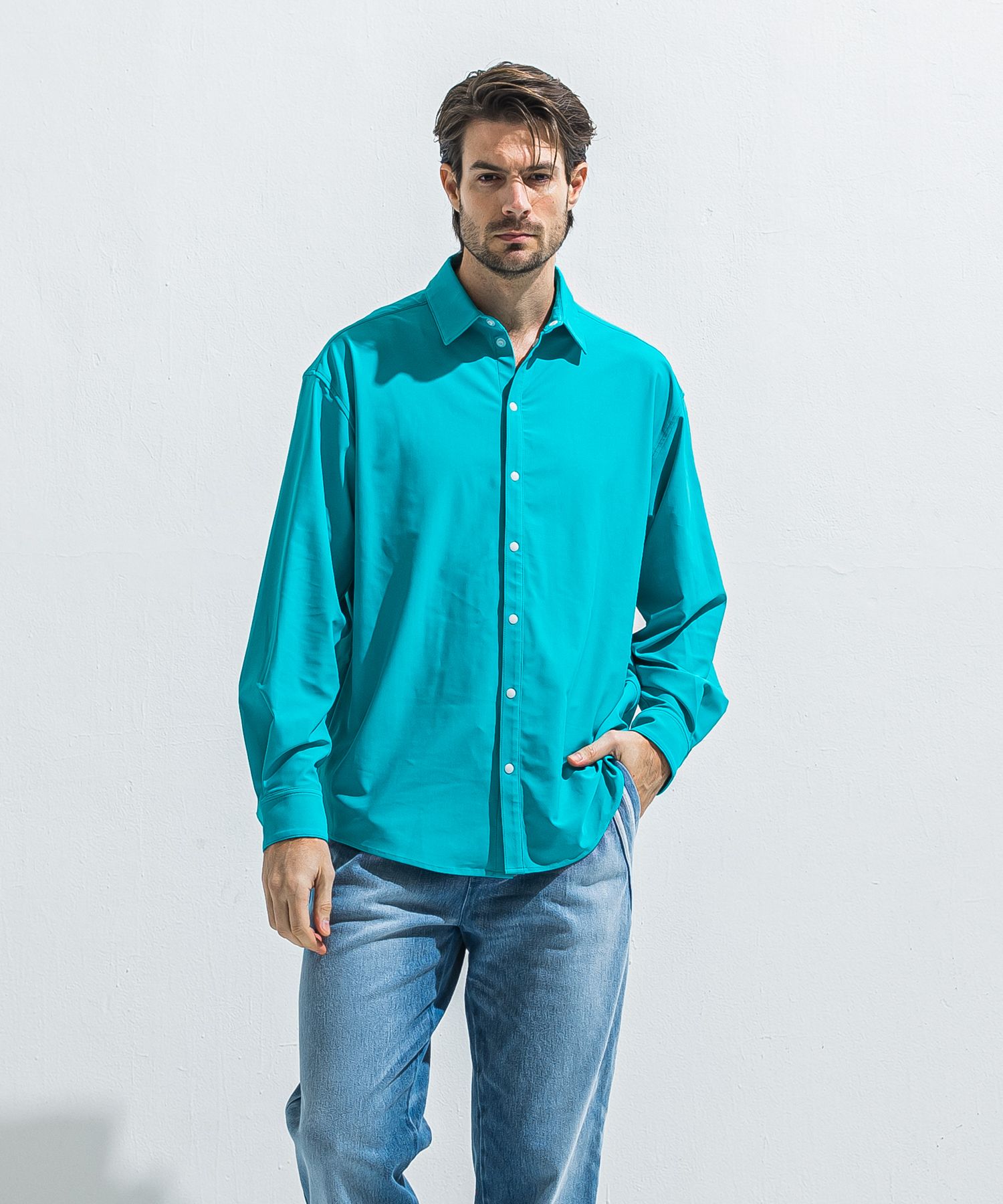 RUSH JACK SHIRTS / RC40-SH-001 / オーバーサイズラッシュガードシャツ / ターコイズ (4月中旬入荷予定)