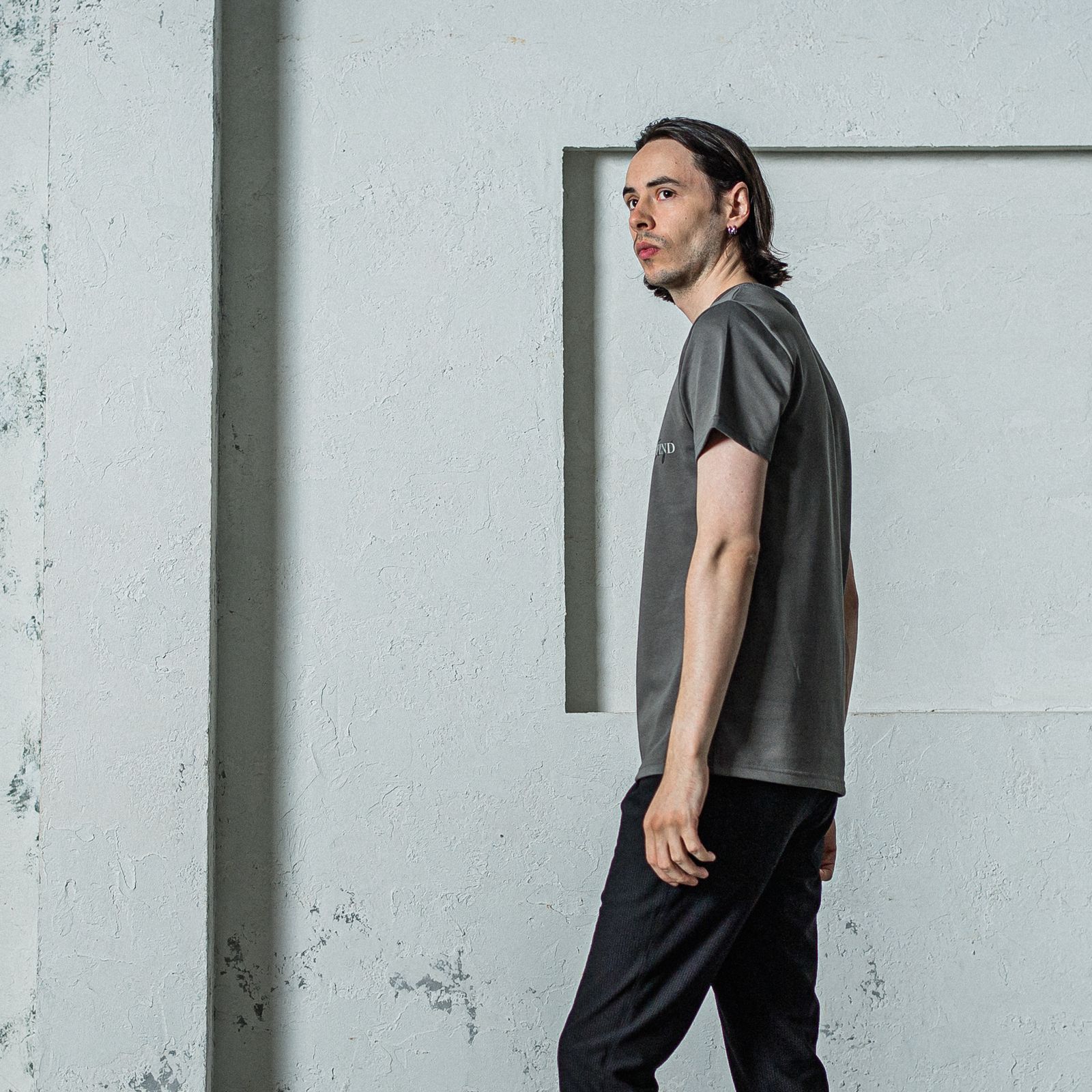 NSNF BASIC TEE / RC35-T-003 / メッセージロゴジャストTシャツ / グレー