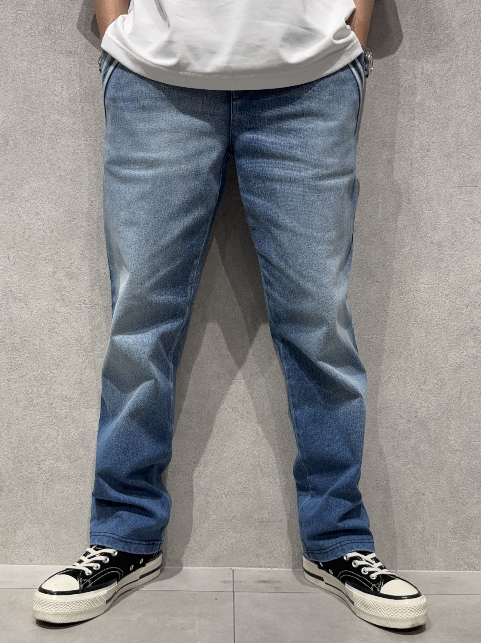 EDGE DENIM SEMI WIDE PT / RC40-ST-014WTD / デニムジャージセミワイドラインパンツ / ライトインディゴ