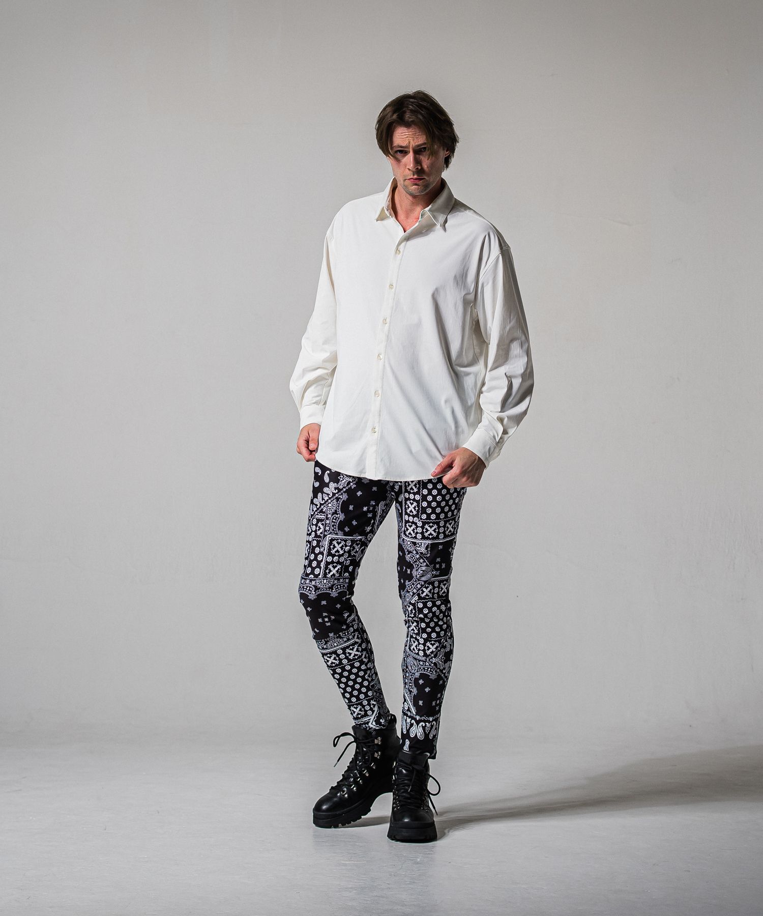 NYLON JACK SHIRTS / RC39-SH-001 / オーバーサイズナイロンシャツ / ホワイト (2月上旬入荷予定)