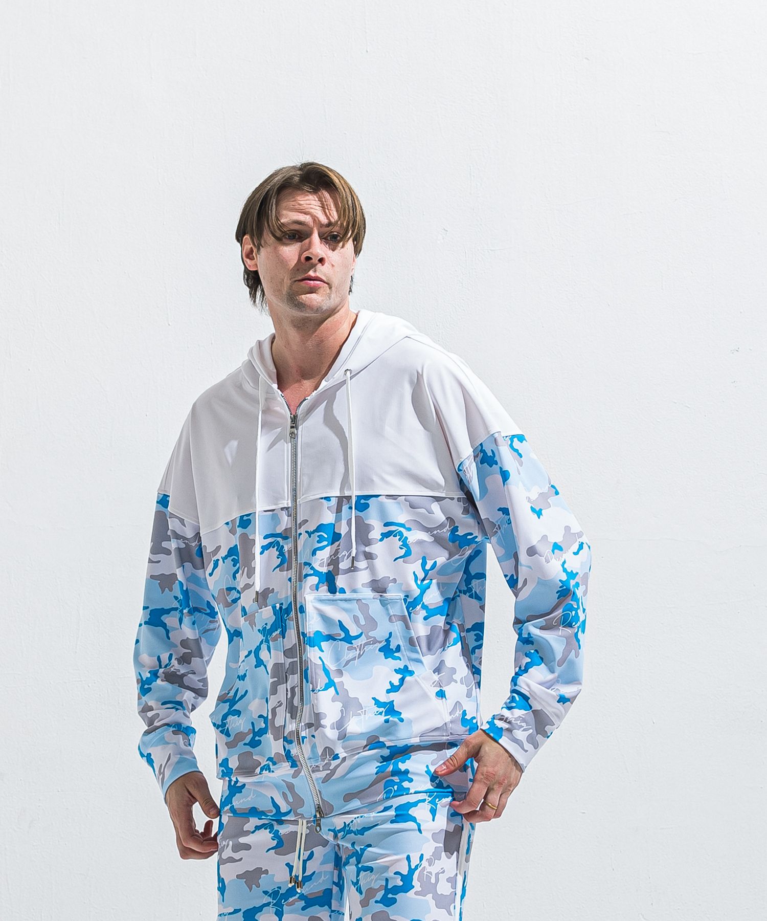 RUSH OVER ZIPUP HOODIE / RC40-C-001 / ラッシュガードパーカー / カモフラサックス (5月下旬入荷予定)