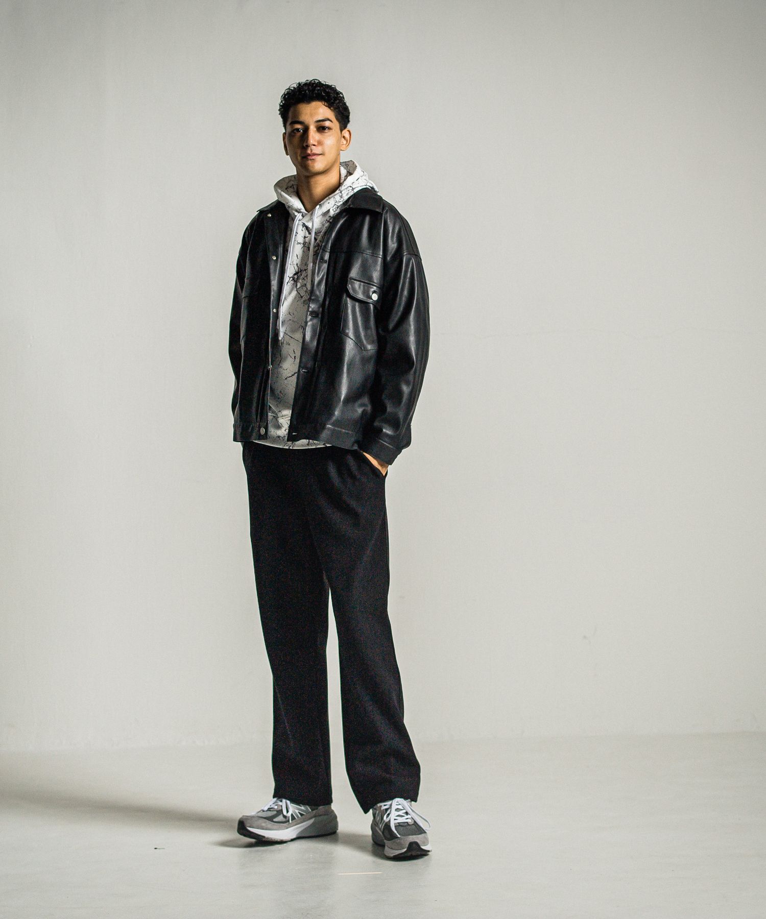 LEATHER OVER 2ND G / RC34-JK-002 / エコレザーGジャン / ブラック