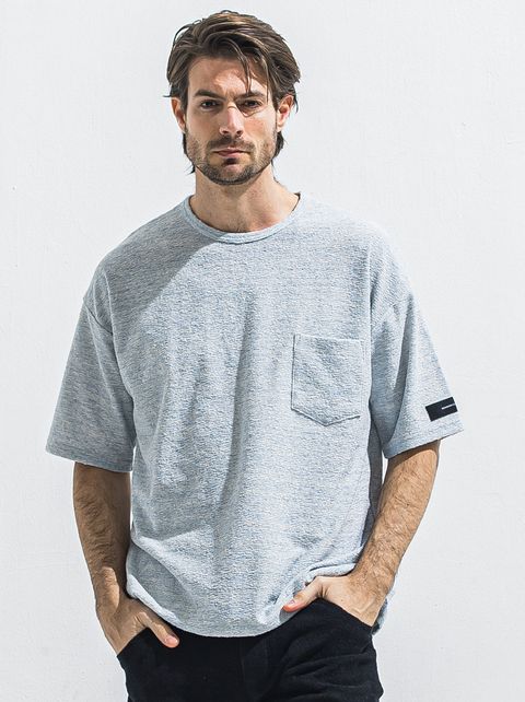 PILE OVER TEE / RC40-T-002 / パイルポケットビッグTシャツ / サックス (4月中旬入荷予定)