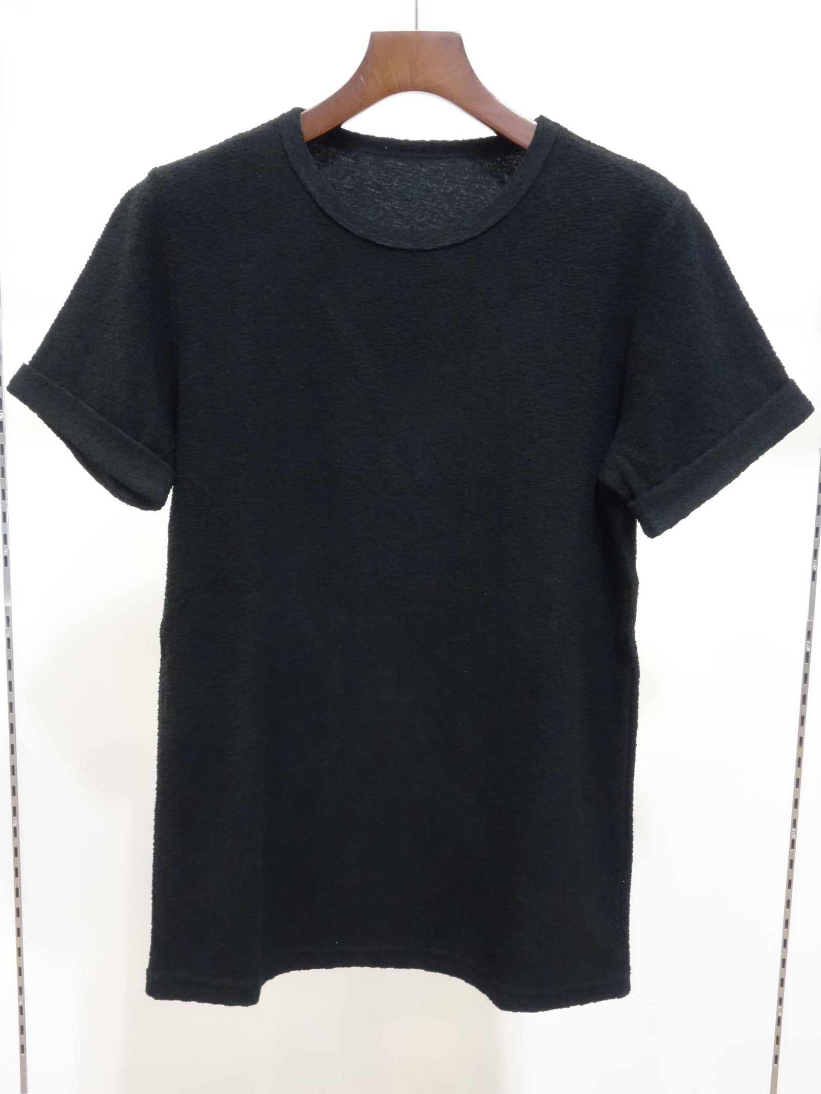 RANDOM PILE ROLL UP TEE / RC24-T-001 / パイル無地Tシャツ / ブラック
