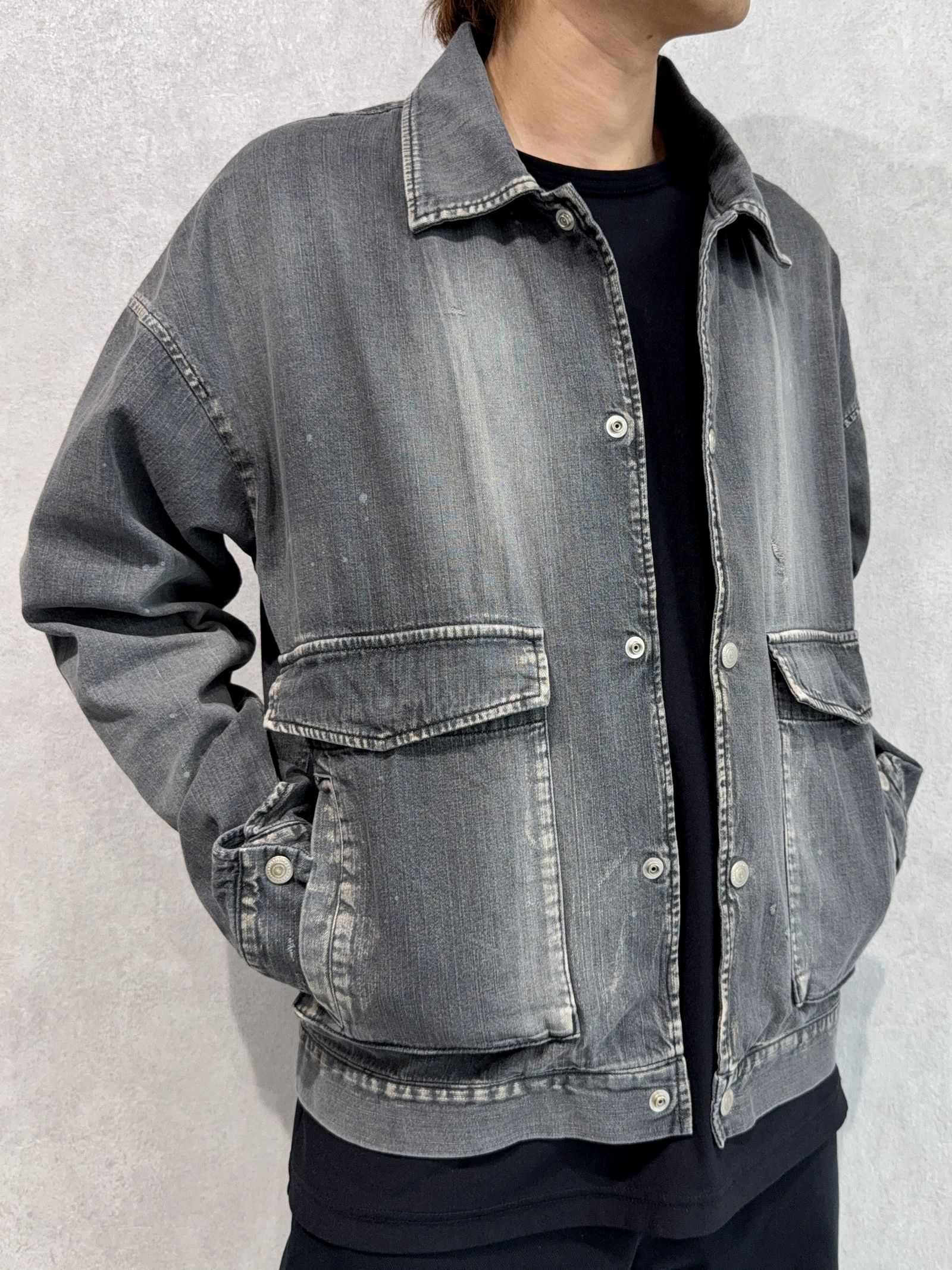 LDENIM AG FLIGHT JACKET / RC37-JK-001 / デニムフライトジャケット / ブラックユーズド
