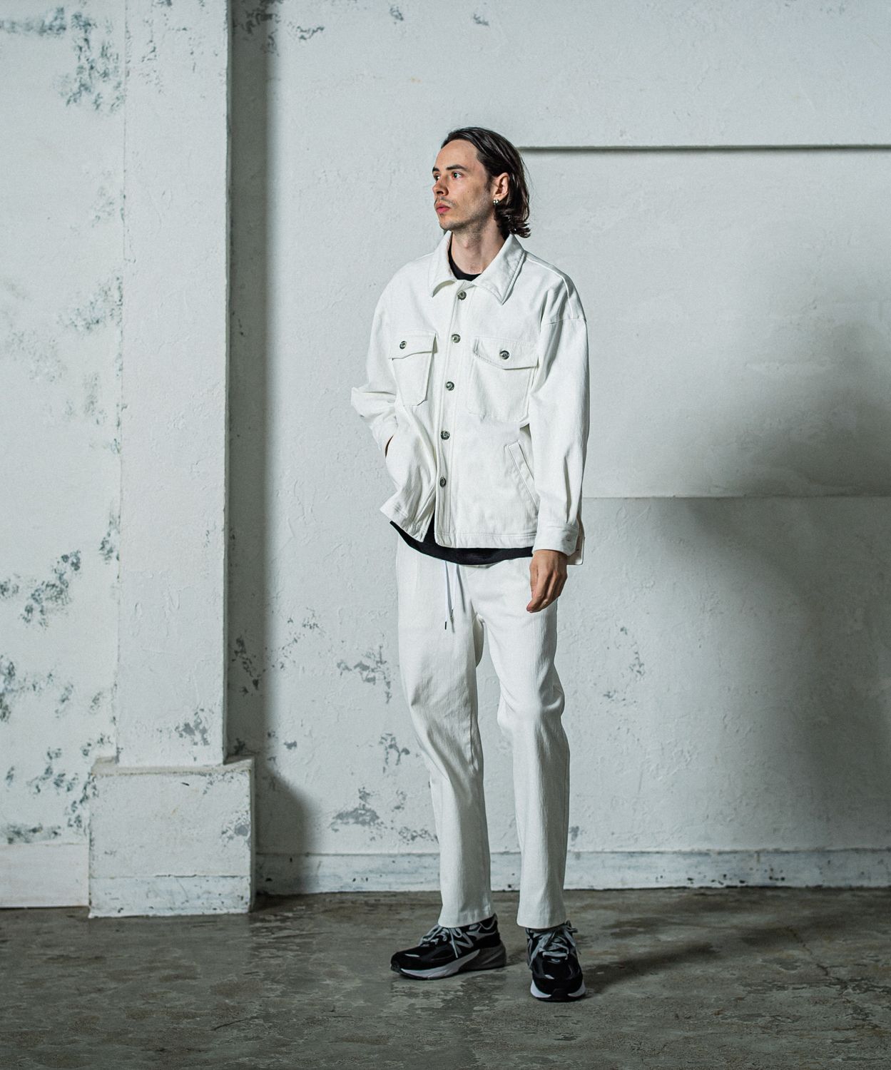 EX DENIM JERSEY WIDE PT / RC35-ST-016WTD / デニムジャージワイドパンツ / ホワイト