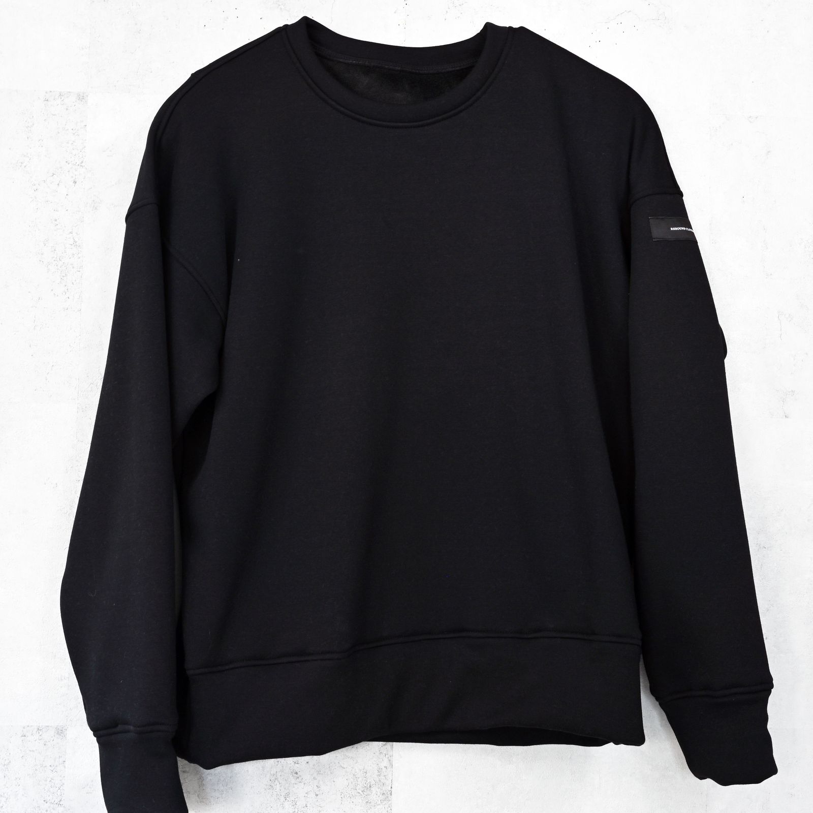 PIN ST RC VELOURS FLEECE DROP TRAINER / RC42-C-006 / 裏起毛バックロゴトレーナー / ブラック (11月上旬入荷予定)