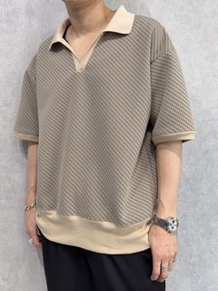 BLISTER POLO / DP1-T-005 / ブリスターニットスキッパーポロ / ベージュ