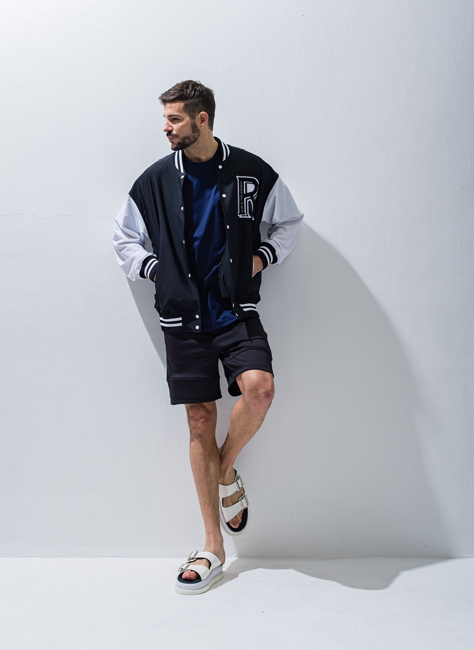 TYLER LINE SHORTS / RC28-HP-001 / 斜めラインハーフパンツ / ブラック