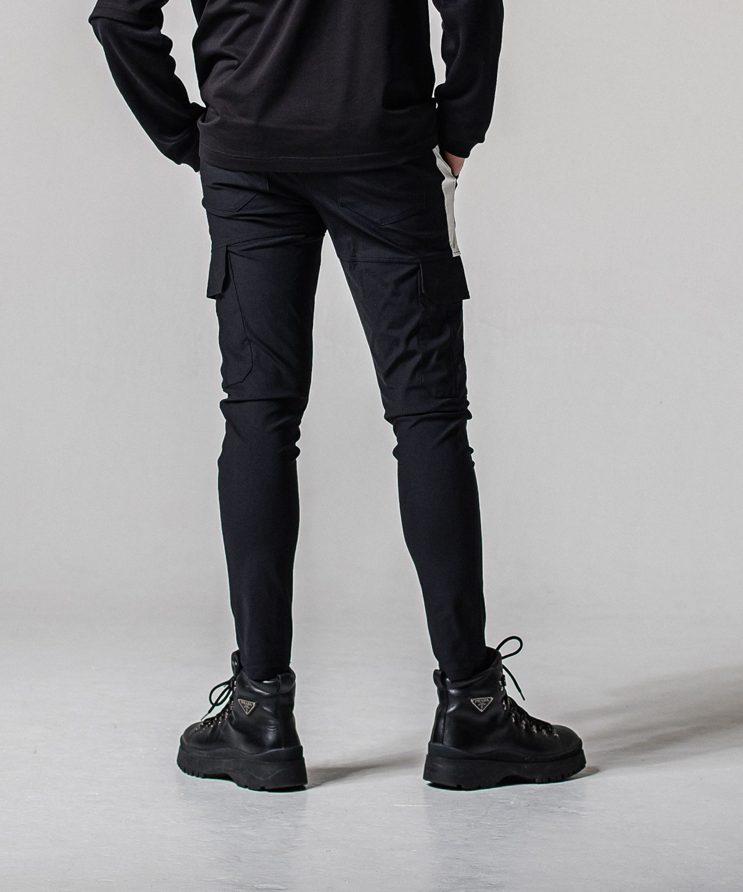 DARRELL CARGO PT / BASIC-ST-010 / ナイロン ラインカーゴパンツ / ブラック (2月下旬入荷予定)