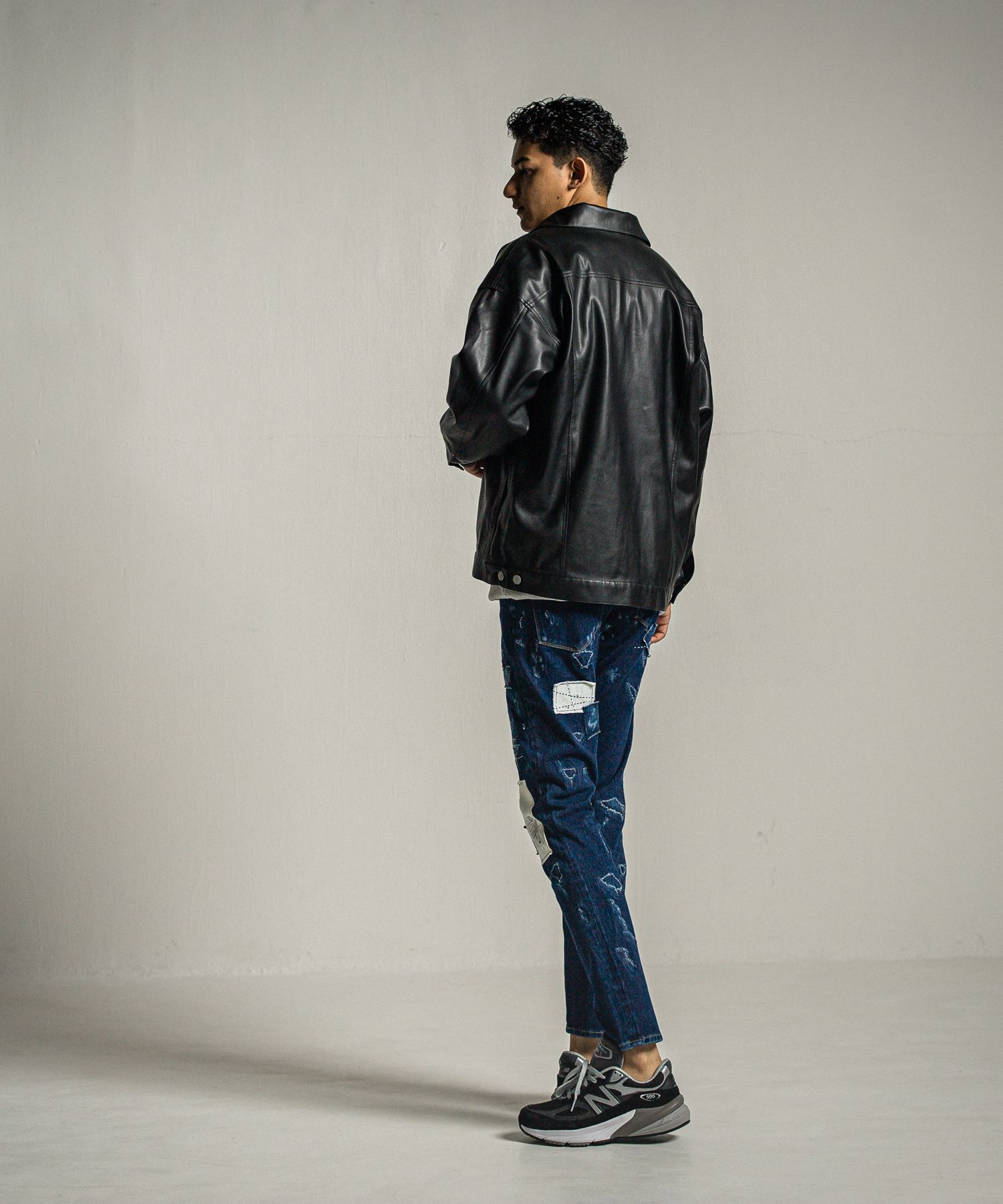 LEATHER OVER 2ND G / RC34-JK-002 / エコレザーGジャン / ブラック