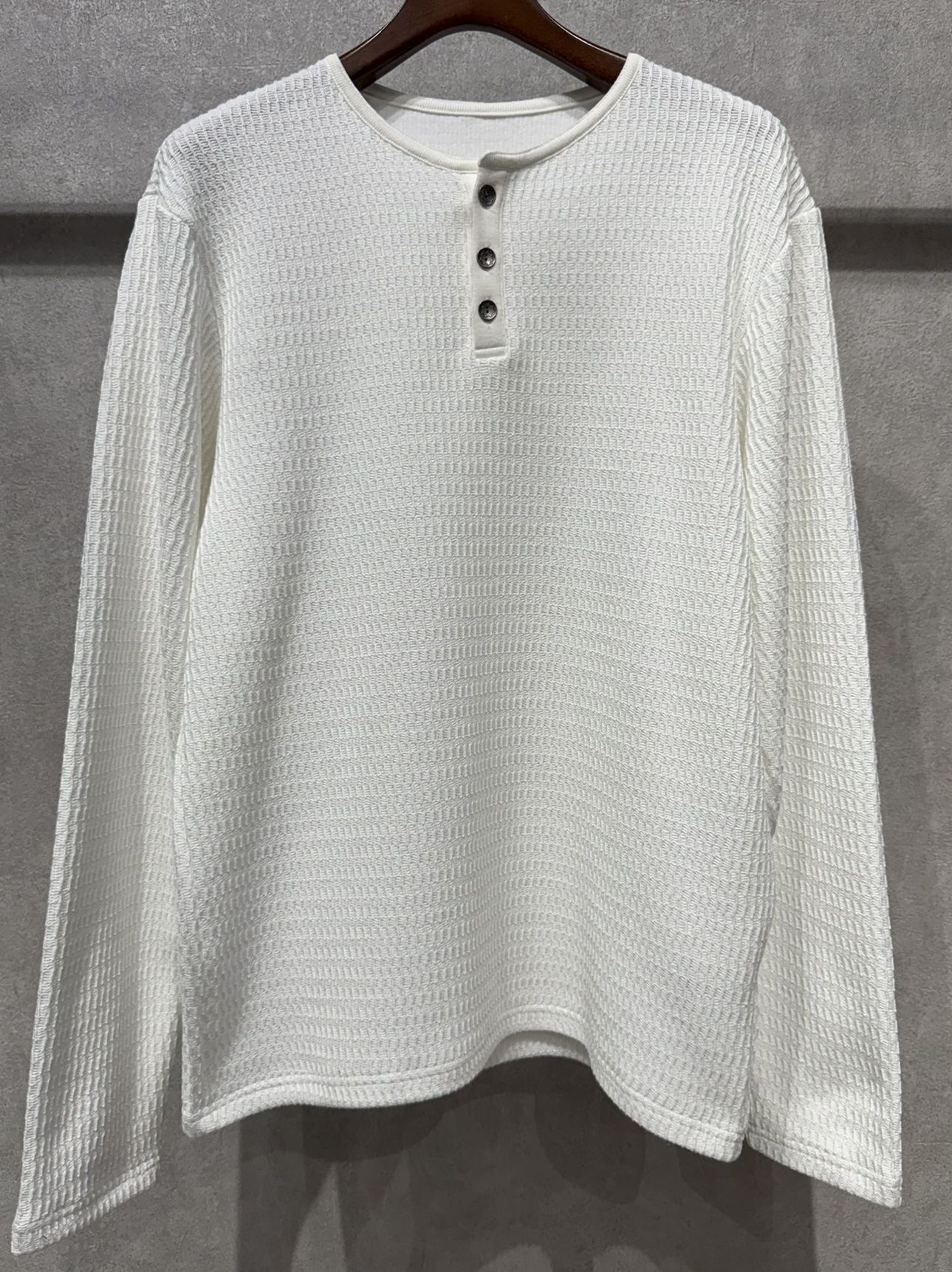 KNT HENRY / RC41-C-001 / コットンニットヘンリーネックロングTシャツ / ホワイト