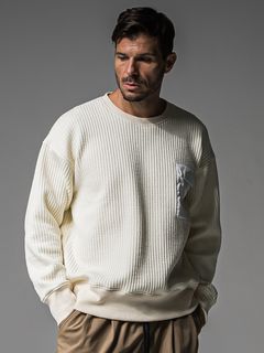 STRIPE QUILTING DROP TRAINER / RC37-C-003 / ストライプキルティングトレーナー / オフホワイト (9月下旬入荷予定)