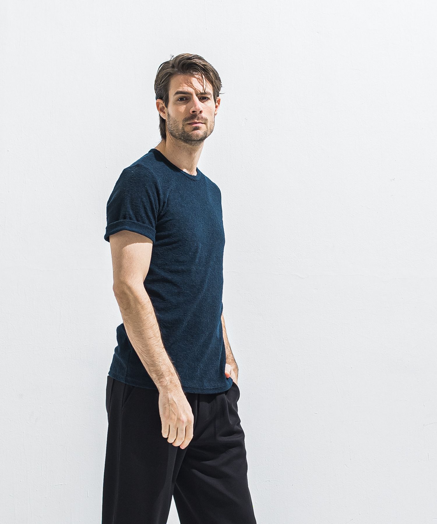 PILE ROLL UP TEE / RC40-T-001 / パイルロールアップTシャツ / ネイビー (4月中旬入荷予定)