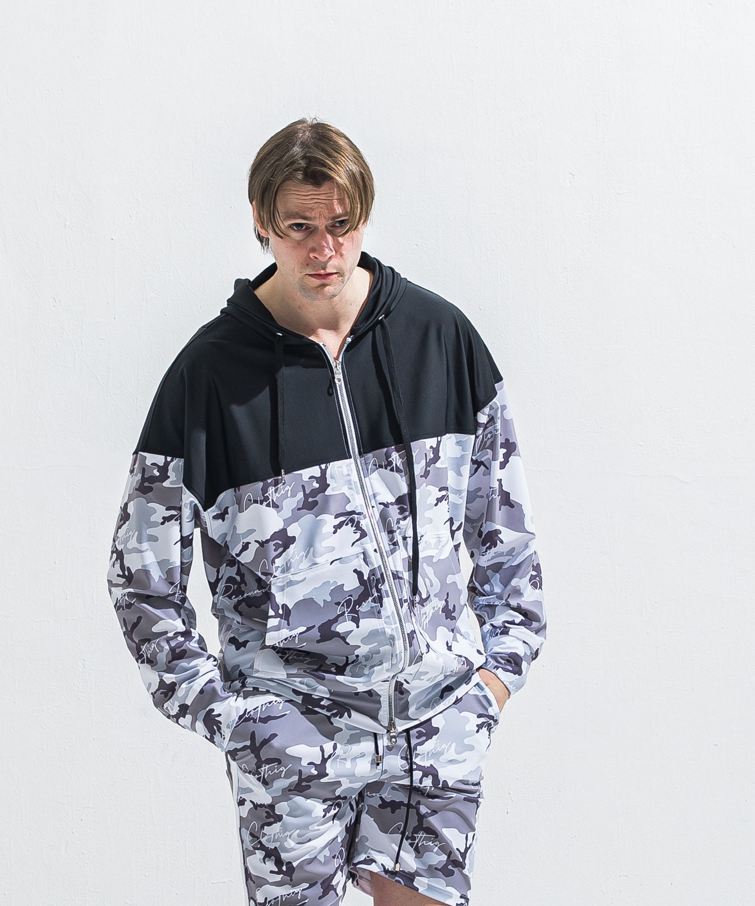 RUSH OVER ZIPUP HOODIE / RC40-C-001 / ラッシュガードパーカー / カモフラブラック (5月下旬入荷予定)